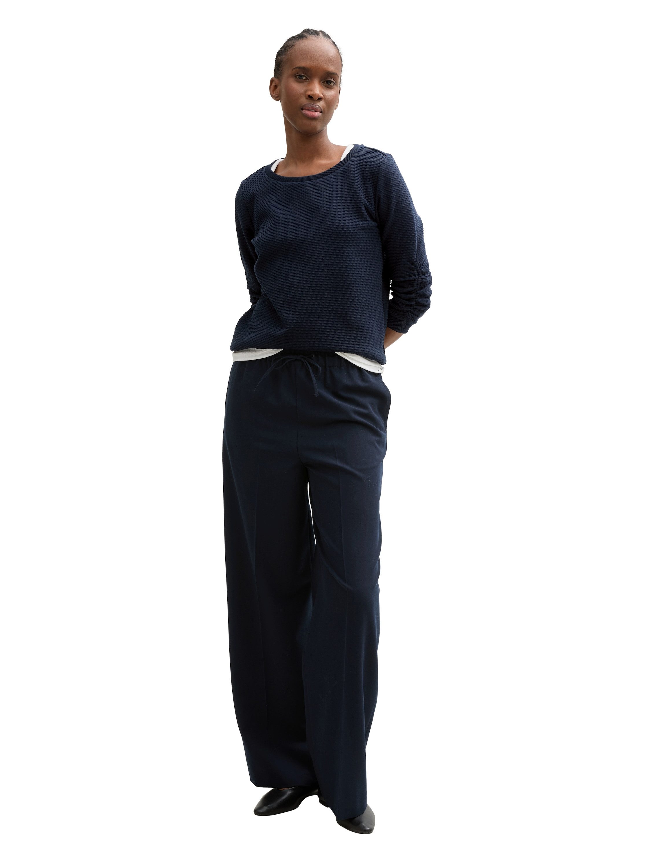 Tom Tailor Denim Sweatshirt met heel bijzonder oppervlak van het materiaal