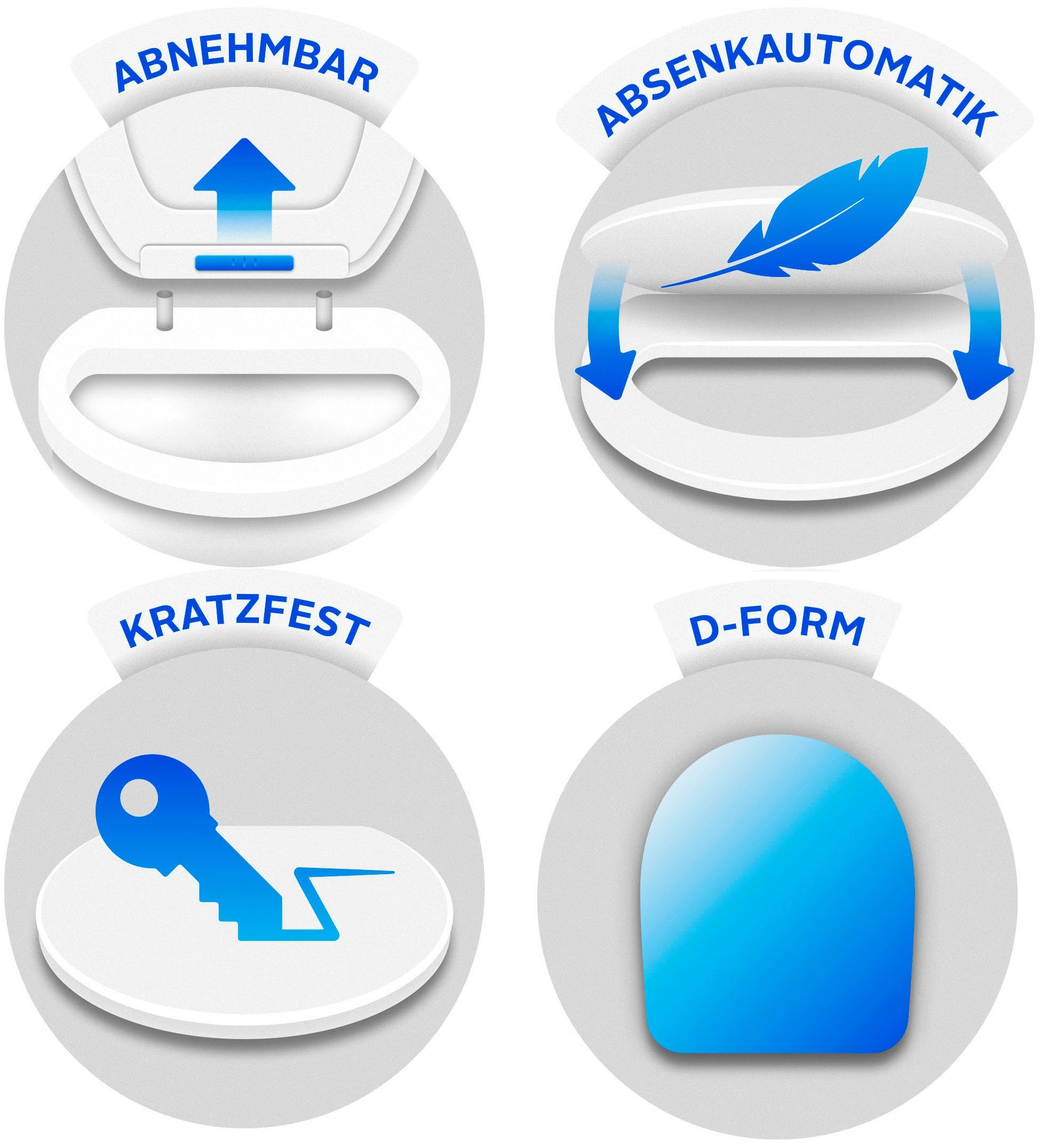 WENKO Toiletzitting Exclusive nr. 4 wit mat, van antibacterieel duroplast