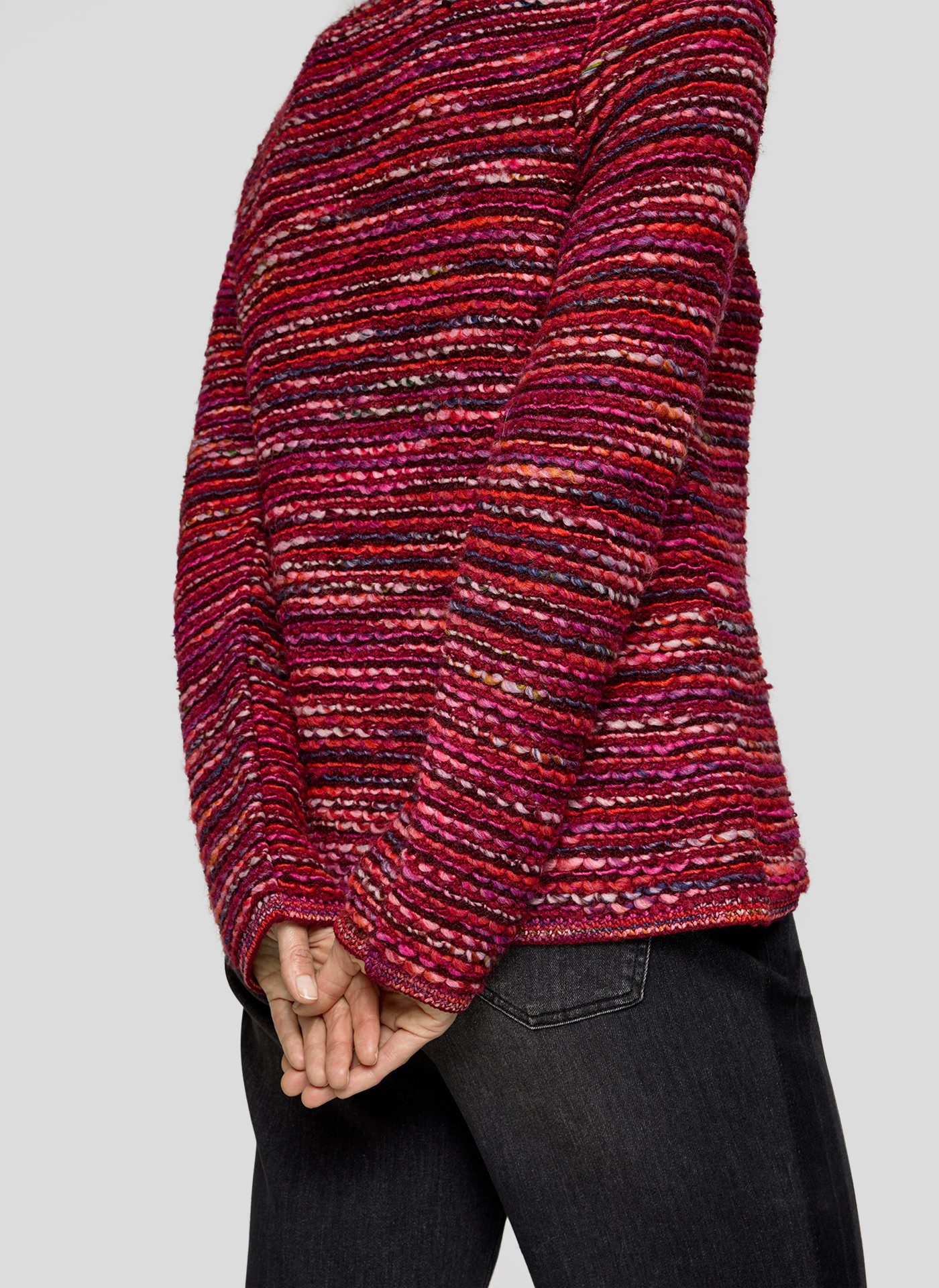 Rabe Vest in streepjes-design en in breisel-look