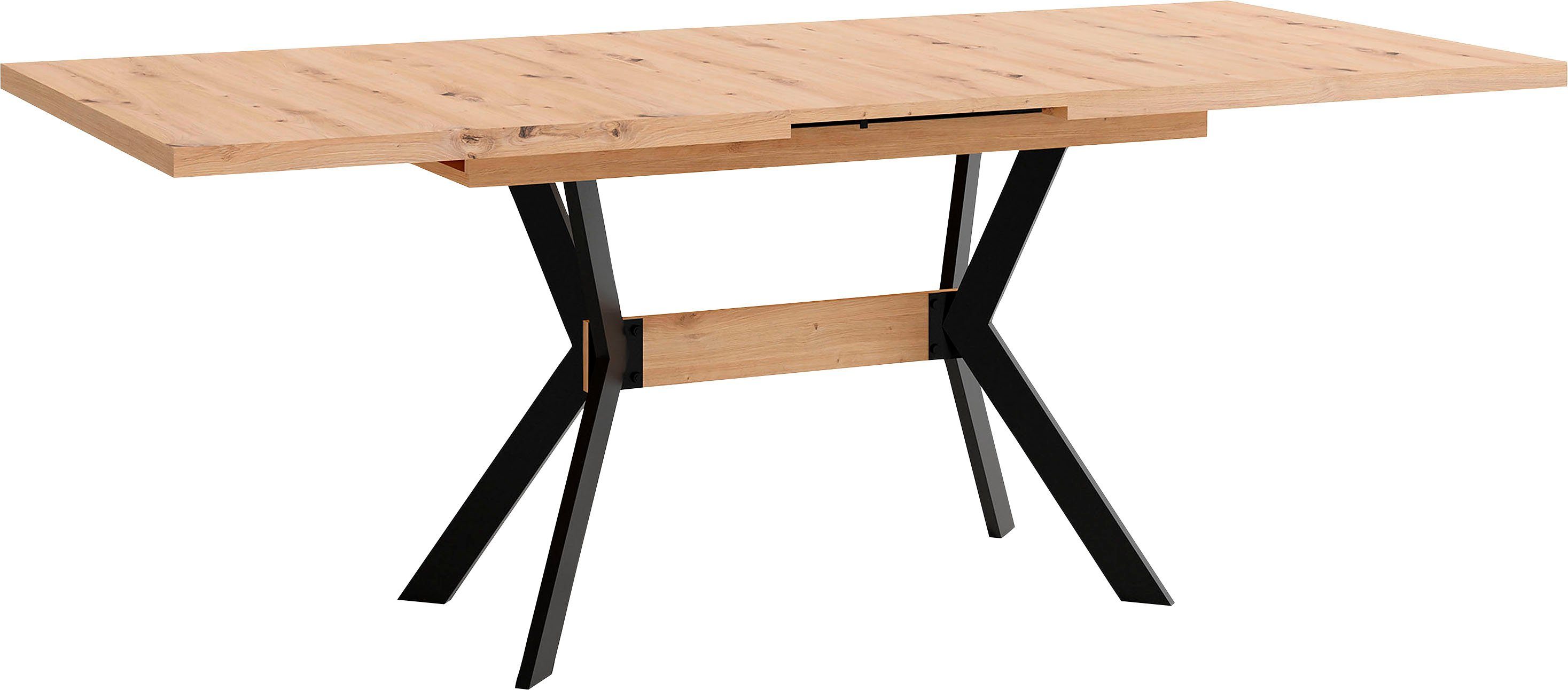 byLIVING Eettafel Bremen uittrekbaar met binnenin geplaatst inlegblad, 160 op 200 cm
