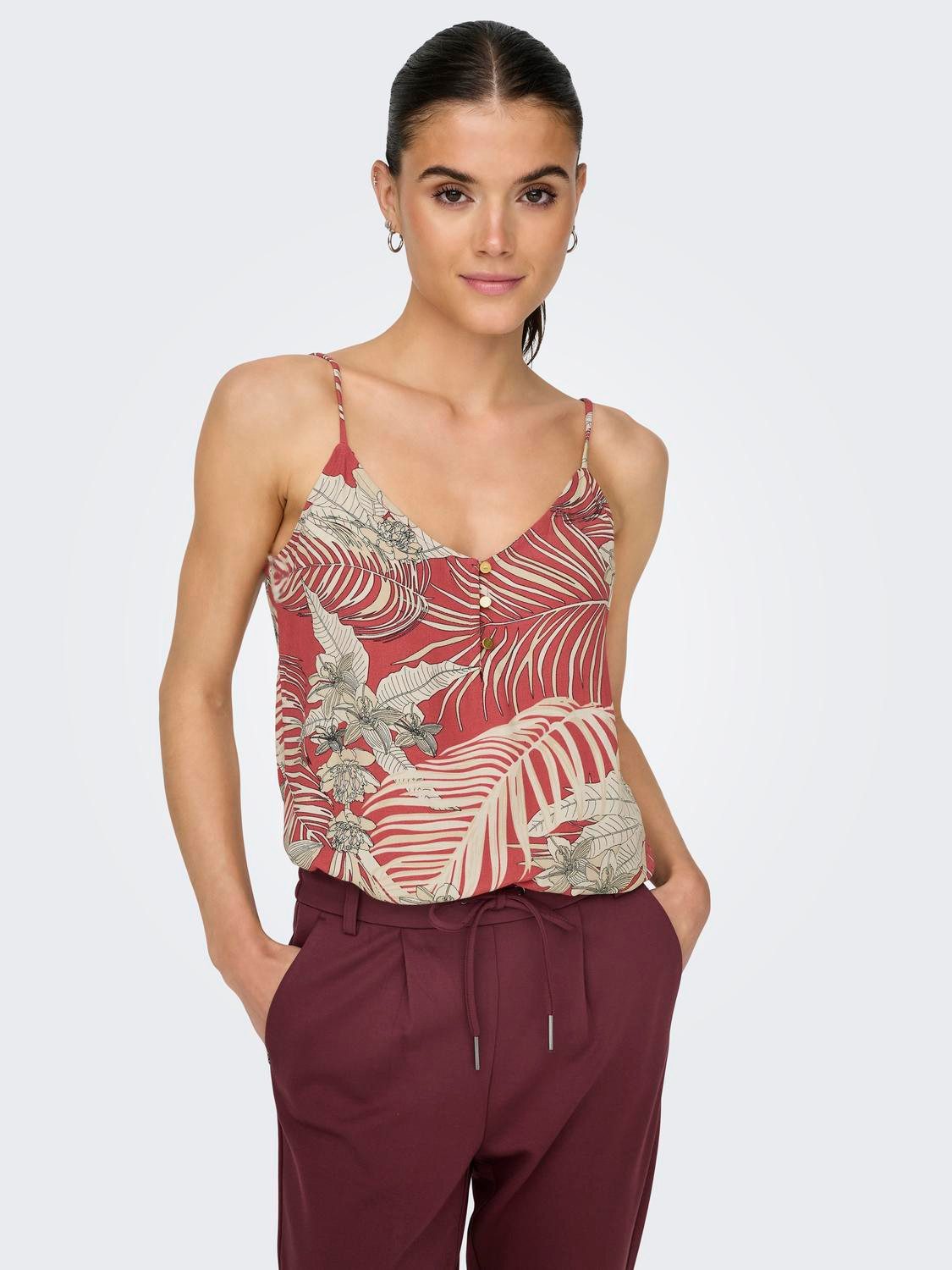 Only Top met spaghettibandjes ONLPALINA LIFE SINGLET PTM