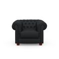 max winzer chesterfield-fauteuil kent fauteuil met chique capitonnage, breedte 110 cm zwart