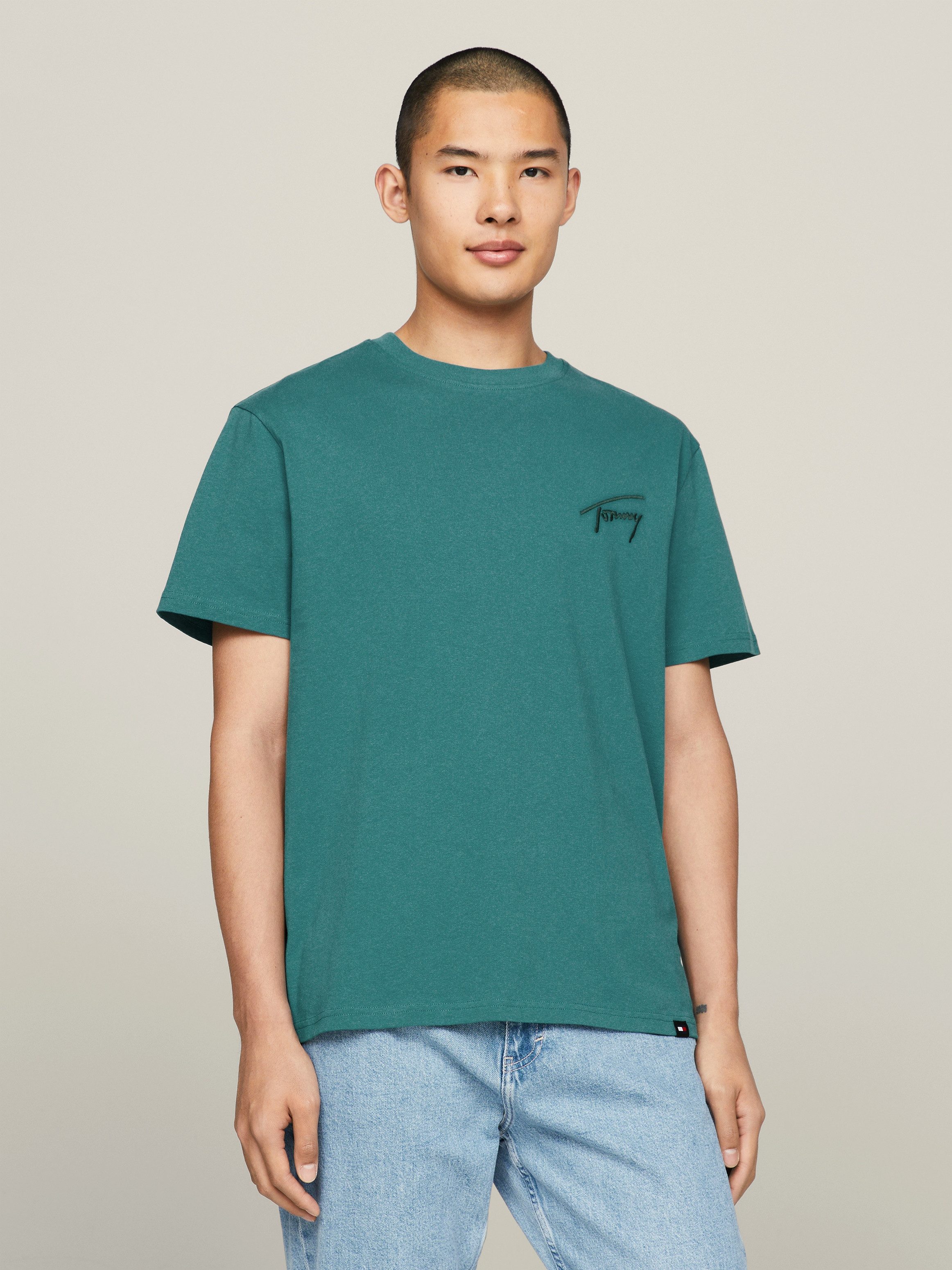 TOMMY JEANS T-shirt TJM REG SIGNATURE TEE EXT met geborduurd handtekening-logo