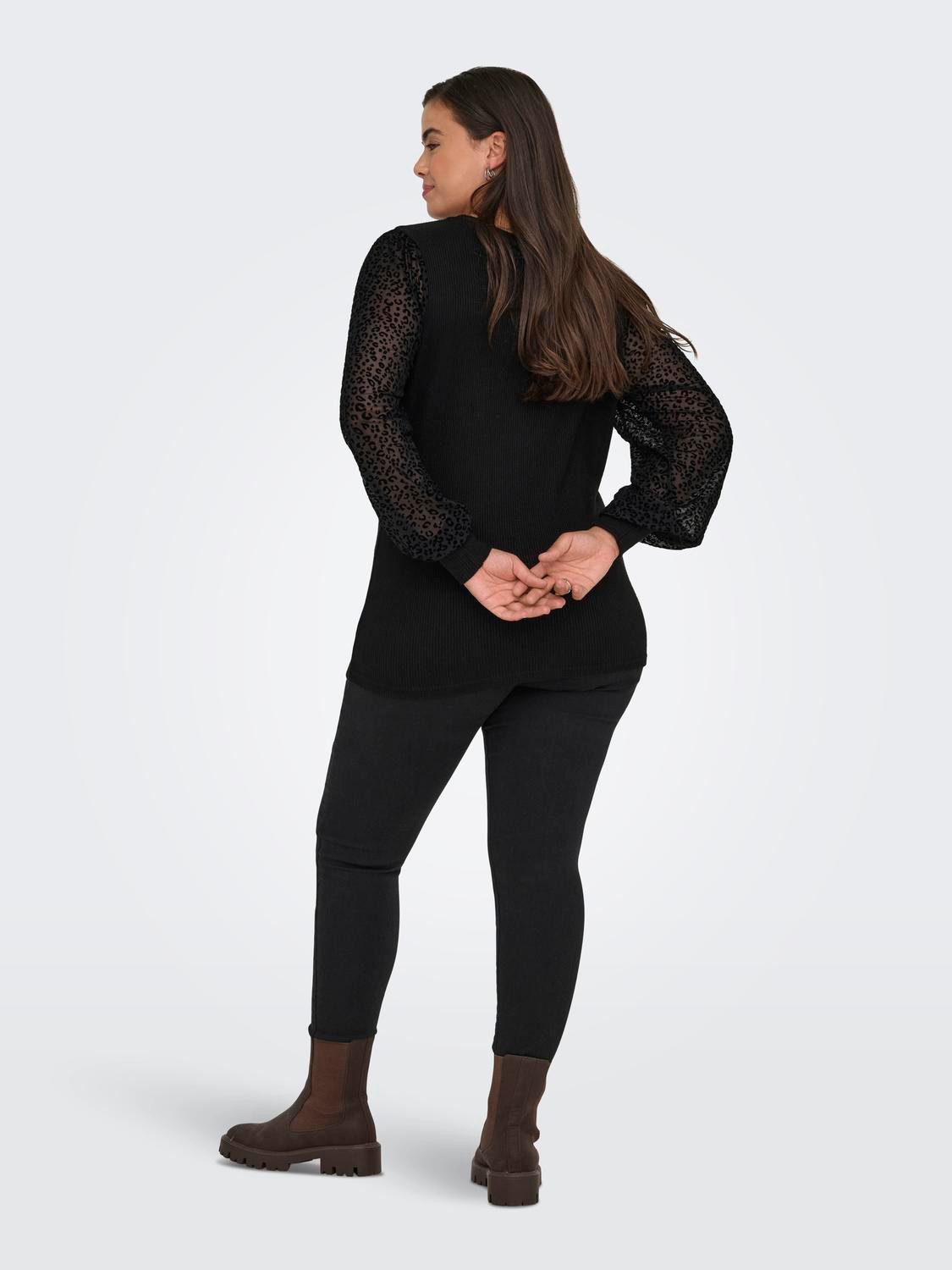 ONLY CARMAKOMA Shirt met lange mouwen CARVELENA L/S O-NECK BLOUSE JRS