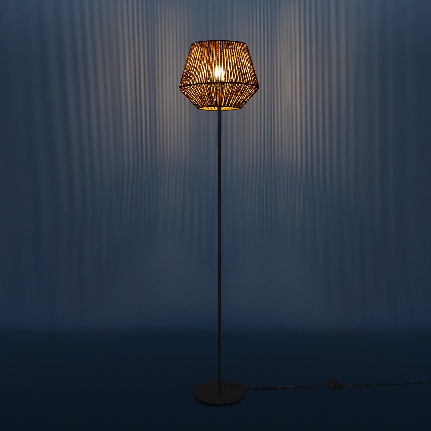 Paco Home Staande lamp Pinto moderne led lamp in boho-look, woonkamer, slaapkamer, fitting e27