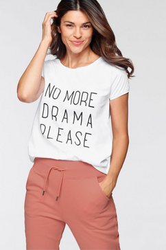 dscvr shirt met print no more drama met coole statement-print wit