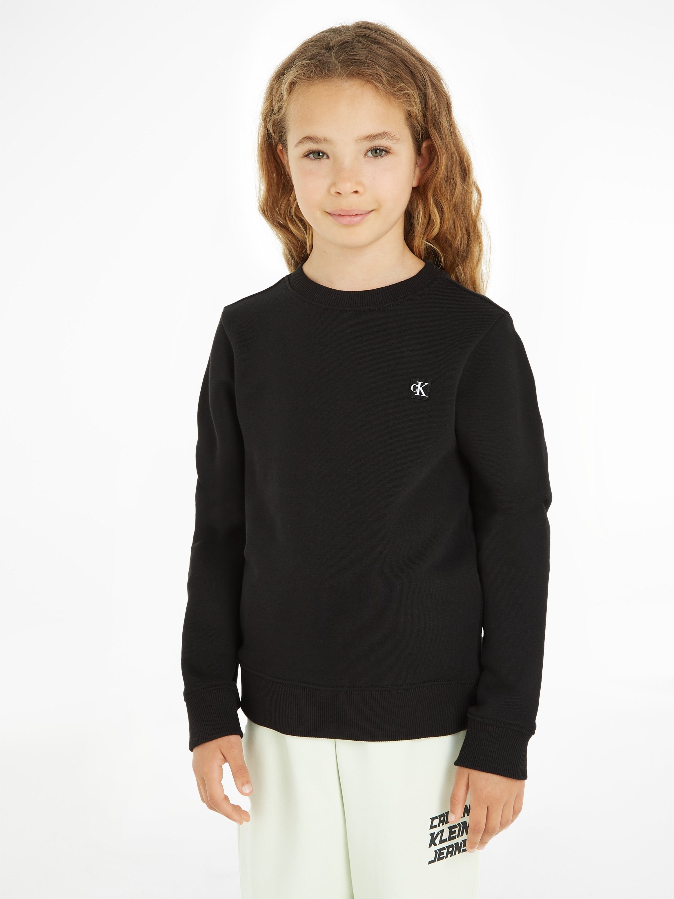 Calvin Klein sweater met logo zwart Logo 140 | Sweater van