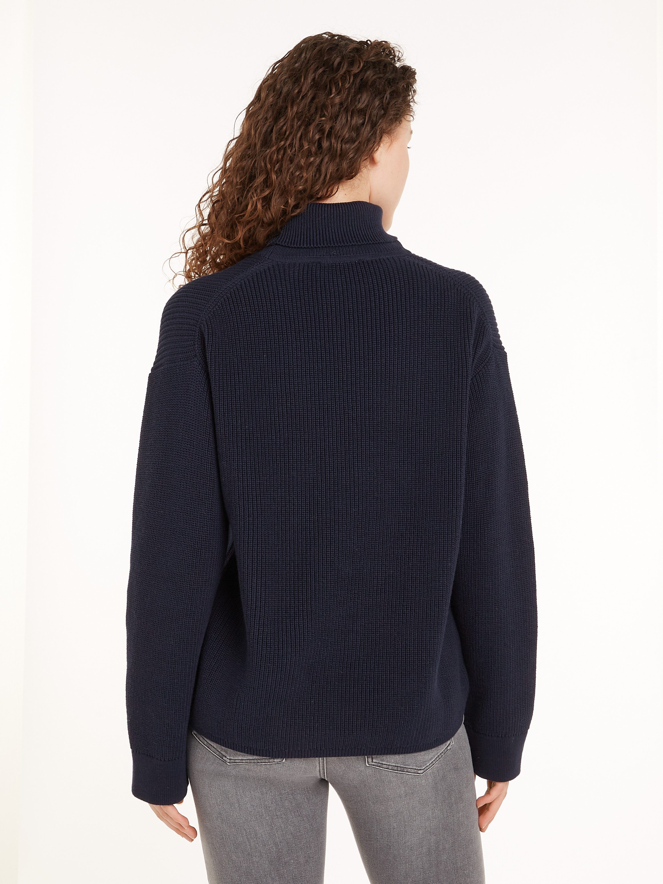 Tommy Hilfiger Gebreide trui CO CARDI STITCH ROLL-NK SWEATER
