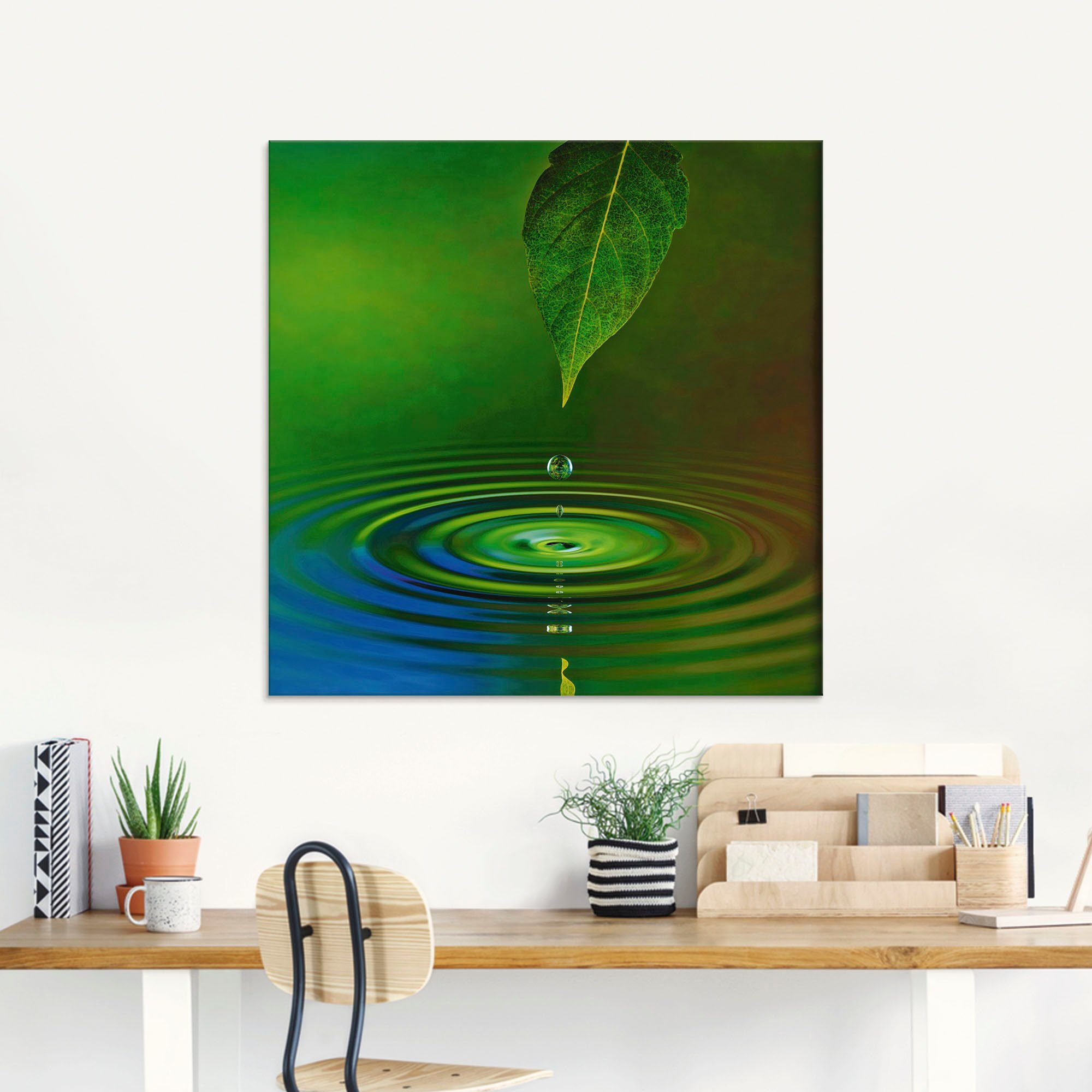 Artland Print op glas Waterdruppels in verschillende maten