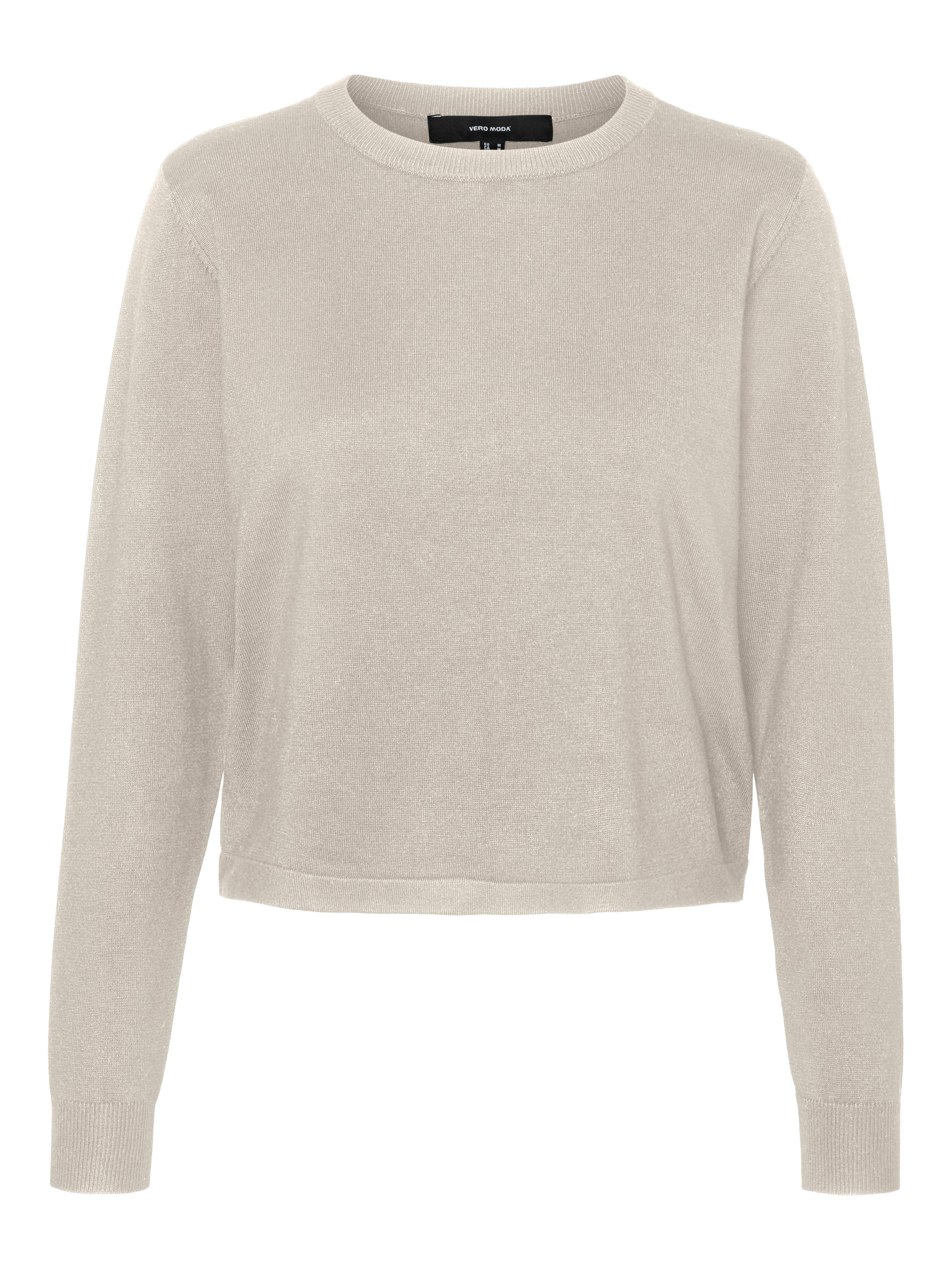 Vero Moda Gebreide trui VMSILJE LS O-NECK SHORT PULLOVER GA NOOS