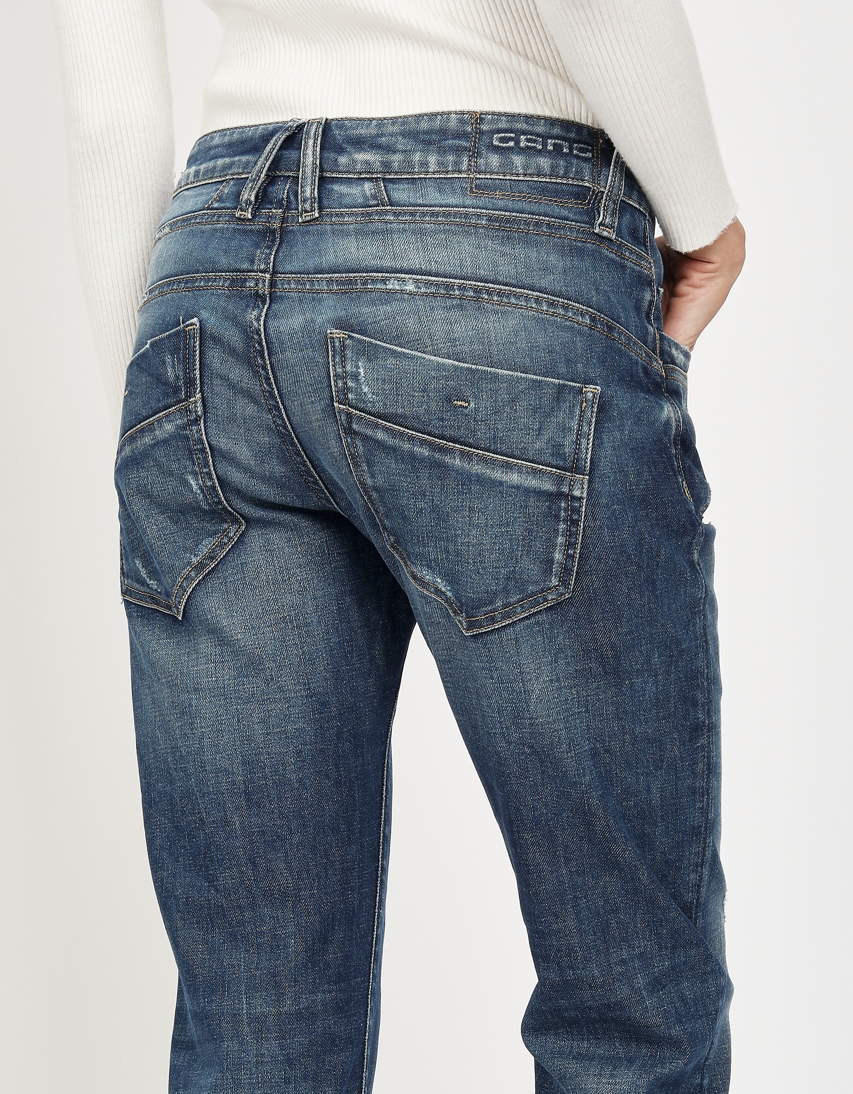 GANG Relax fit jeans 94GERDA met een bijzondere structuur