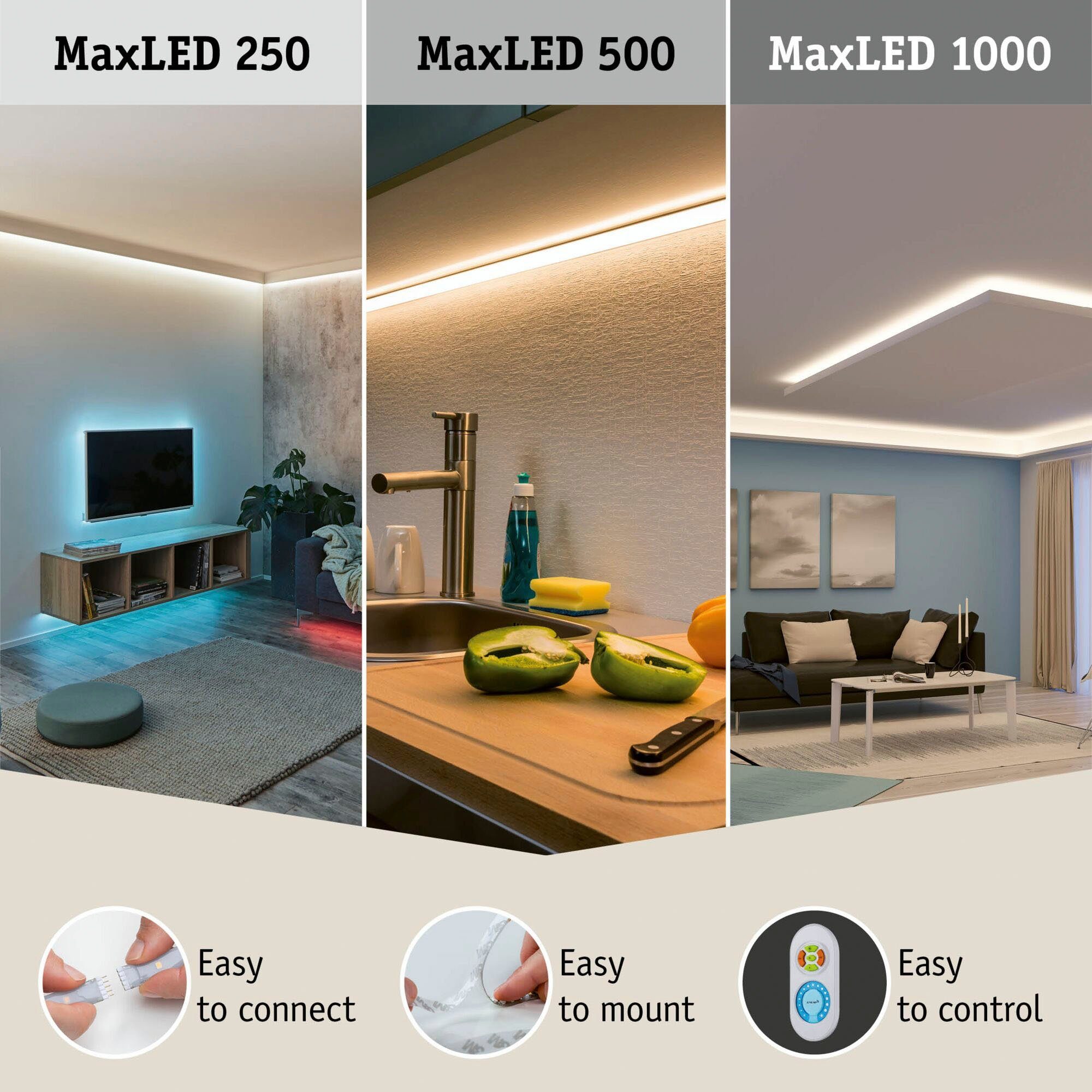 Paulmann Led-strepen MaxLED 250 TV Comfort Basisset 65 Inch 4,3m Dynamisch RGB 22W 234lm/m (1 stuk)