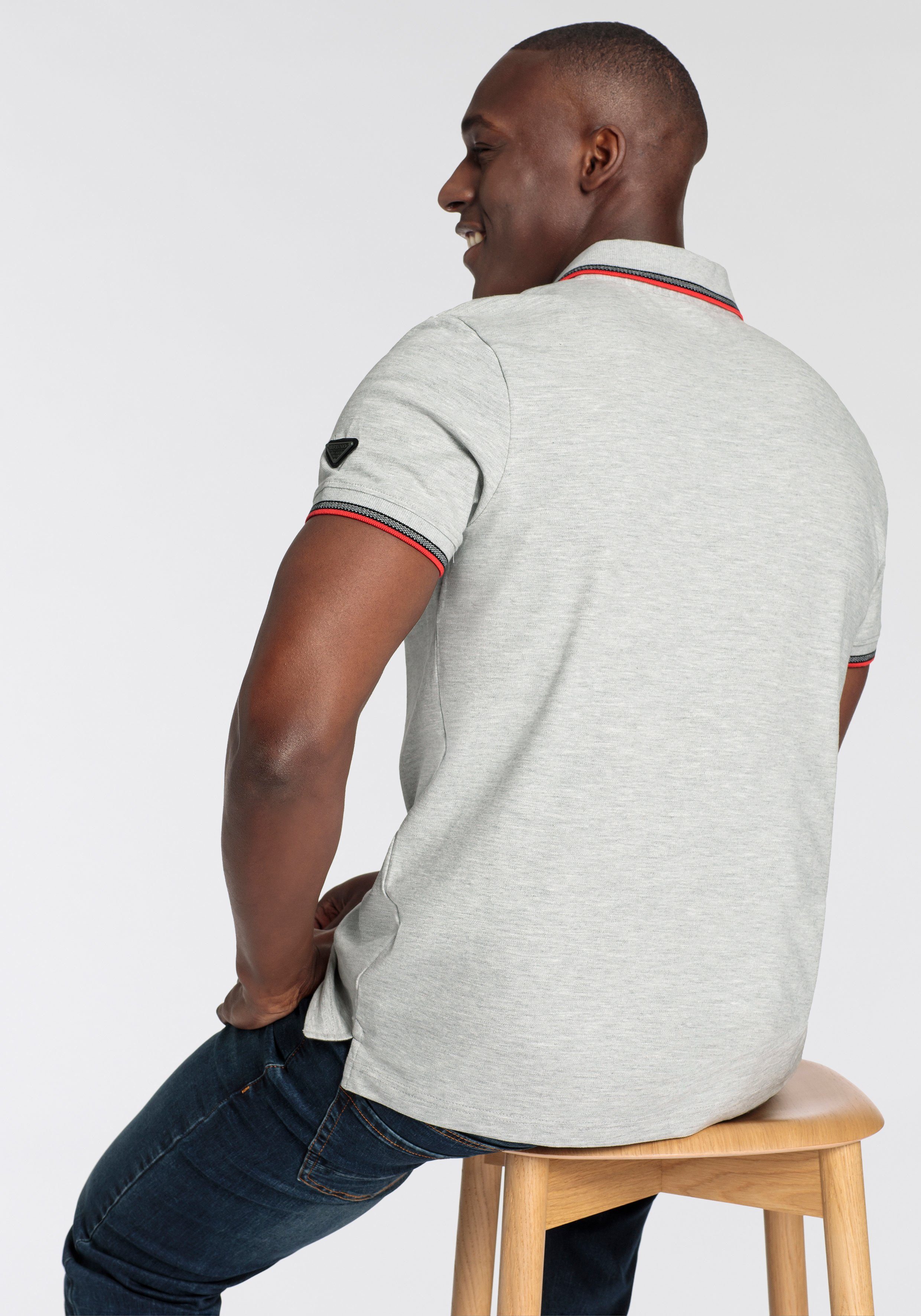 Bruno Banani Poloshirt Korte mouwen, smal gesneden, colourblocking-uitstraling
