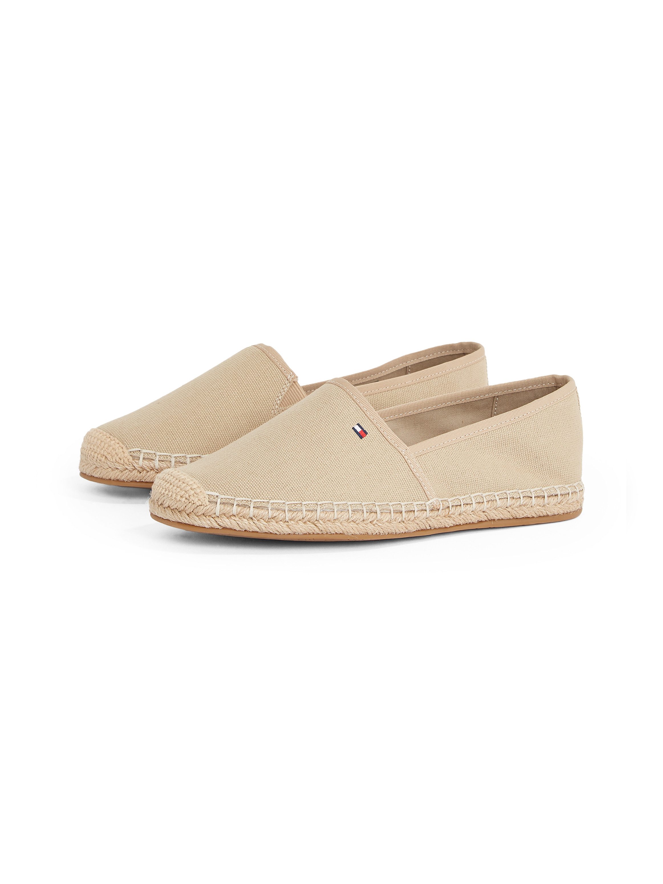 Tommy Hilfiger Espadrilles FLAG CANVAS ESPADRILLE , slippers, flats, comfortabele schoen met bamboe bekleding en decoratieve naden