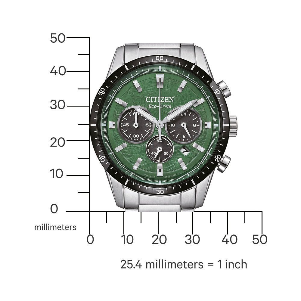 Citizen Chronograaf Polshorloge, solar, herenhorloge, roestvrijstalen band, analoog, dag, stopwatchfunctie