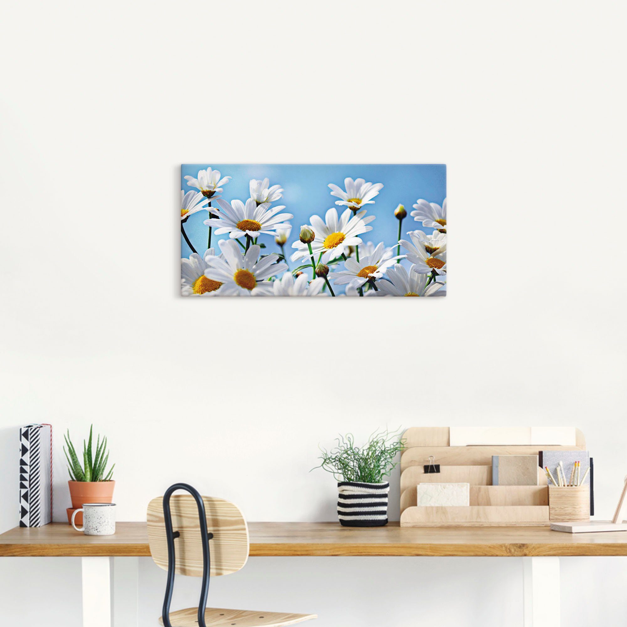 Artland Artprint Bloemen - margrieten als artprint van aluminium, artprint voor buiten, artprint op linnen in verschillende maten