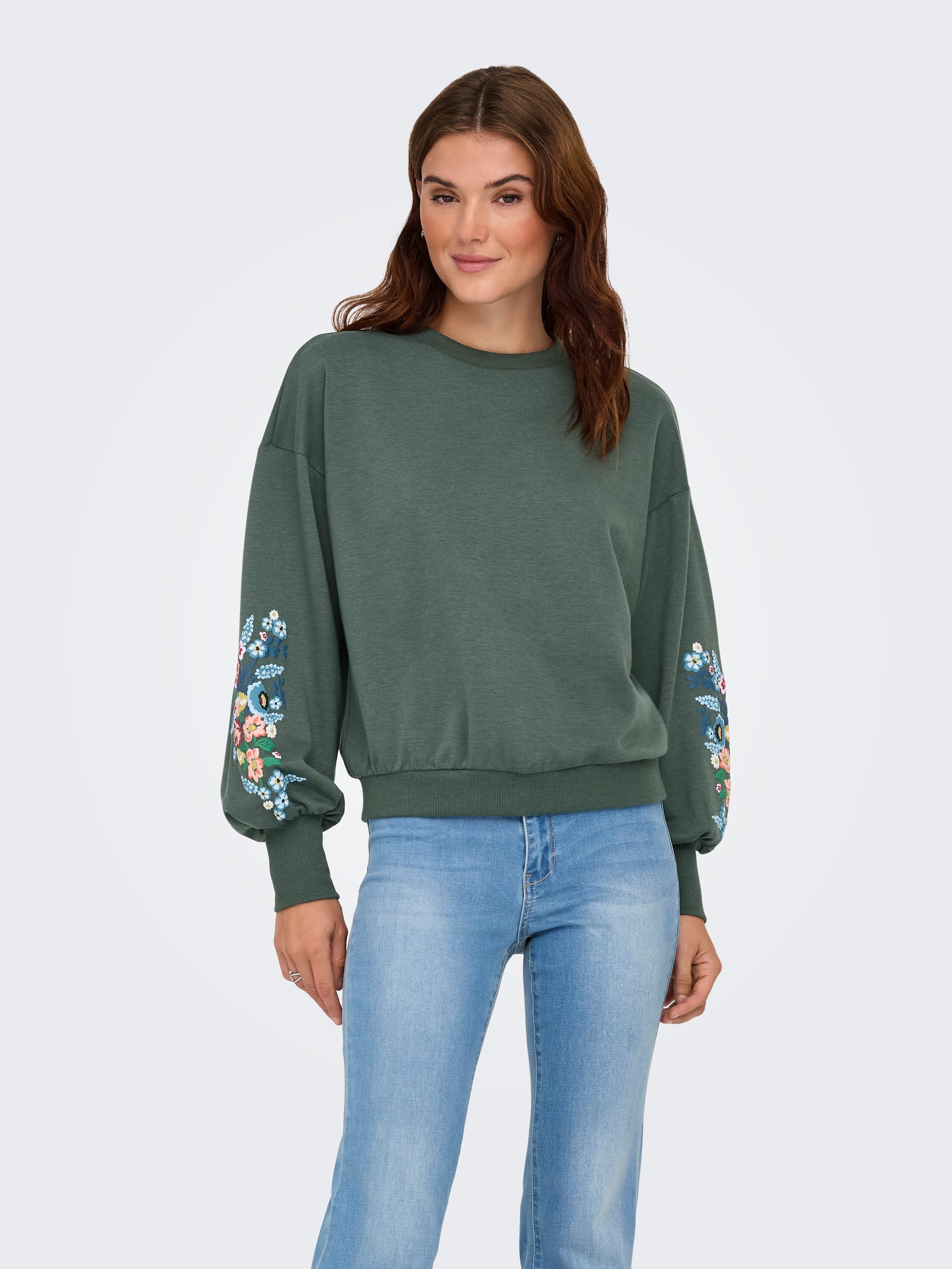 Only Sweatshirt ONLBROOKE L/S O-NECK FLOWER SWT