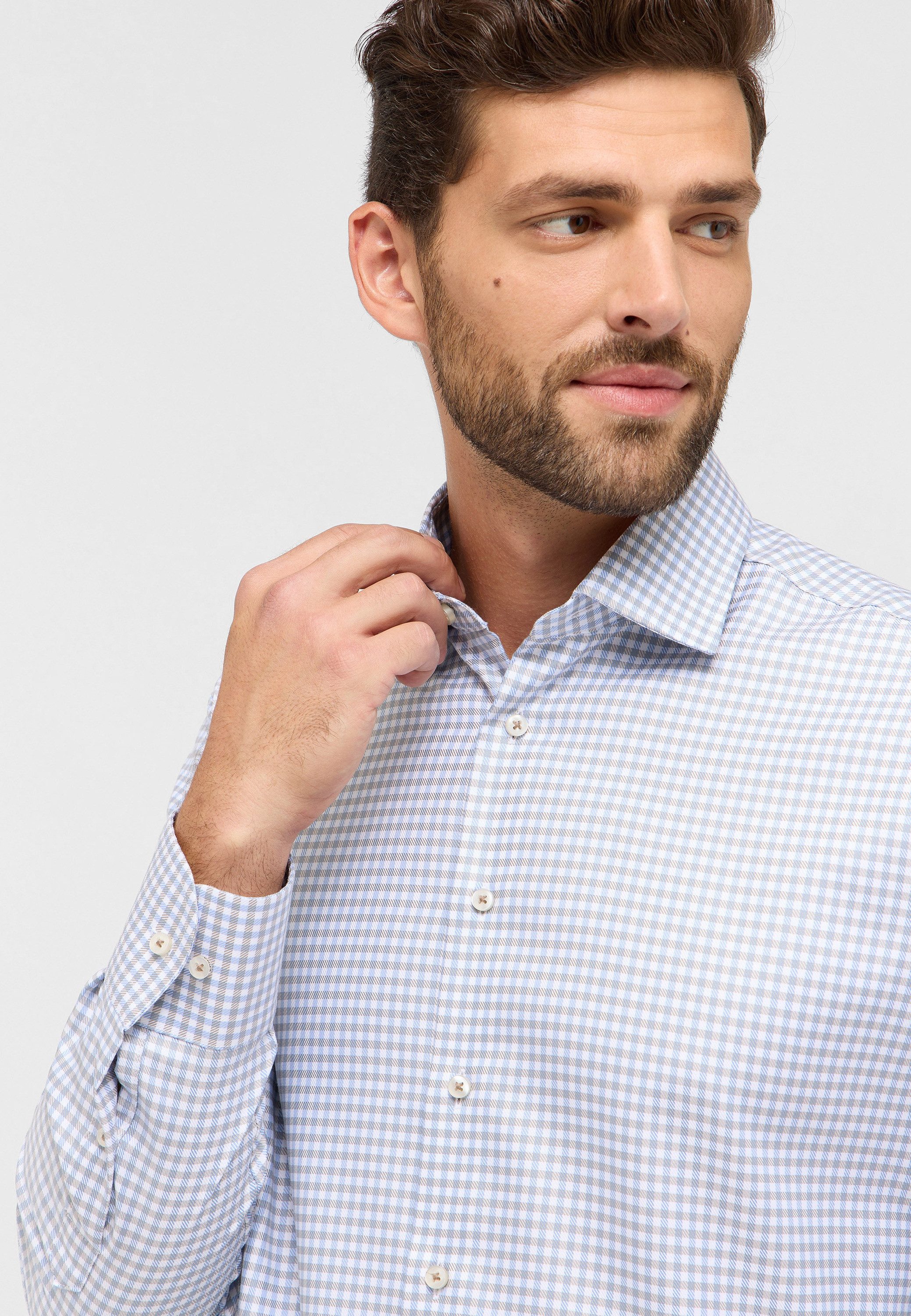 Eterna Overhemd met lange mouwen MODERN FIT NON IRON (strijkvrij)