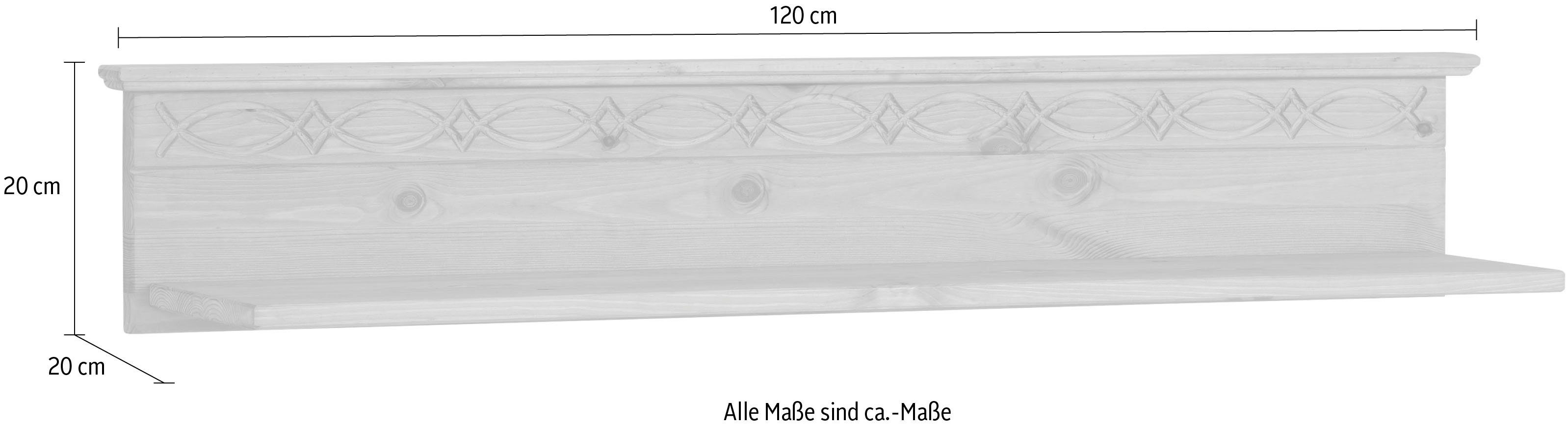 Home affaire Wandplank Indra van massief grenen, 120 cm breed