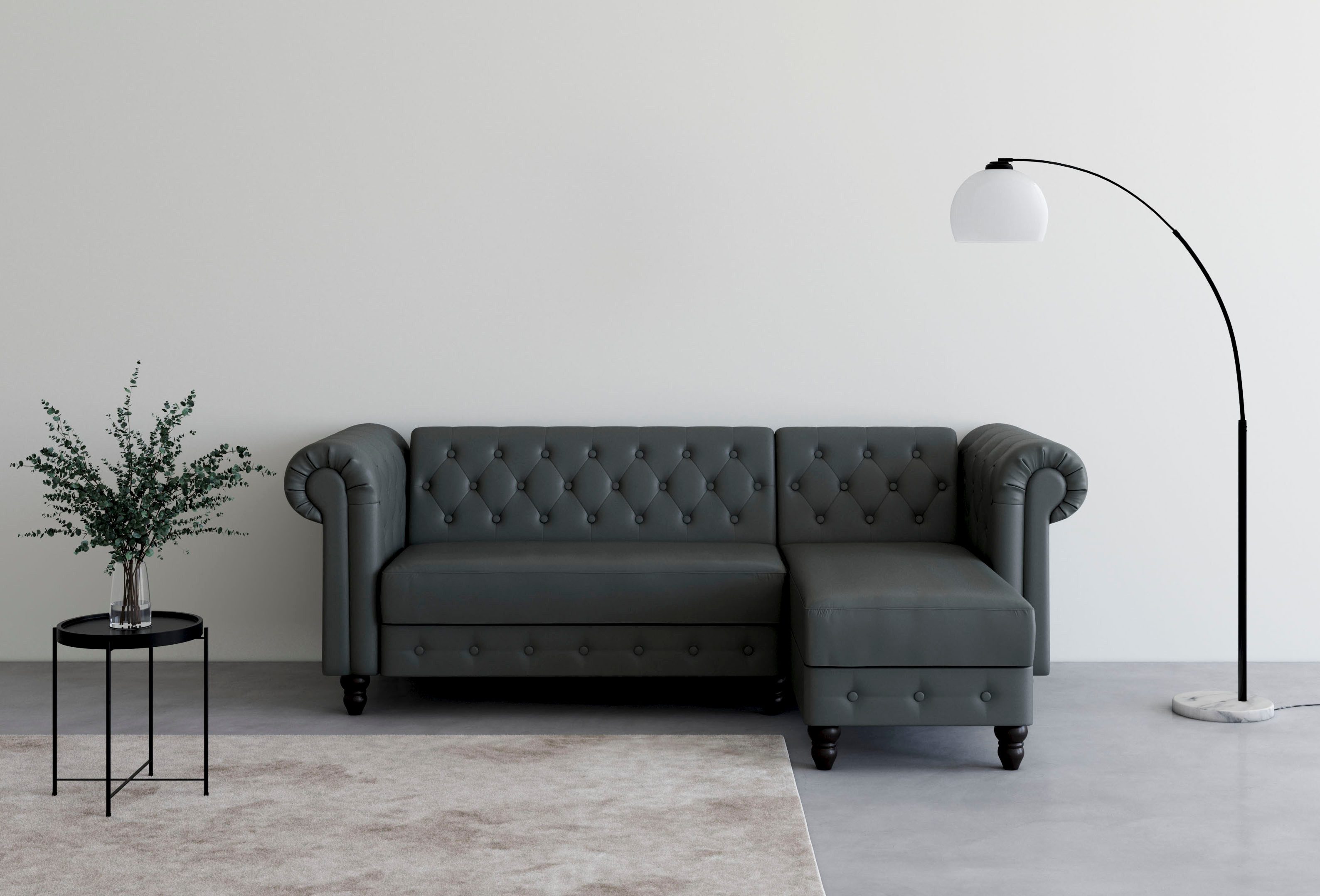 Dorel Home Hoekbank Felix, L-model, 241 cm (ligoppervlak108x195 cm), récamier verwisselbaar, grijs, hoekbanken, 241 cm