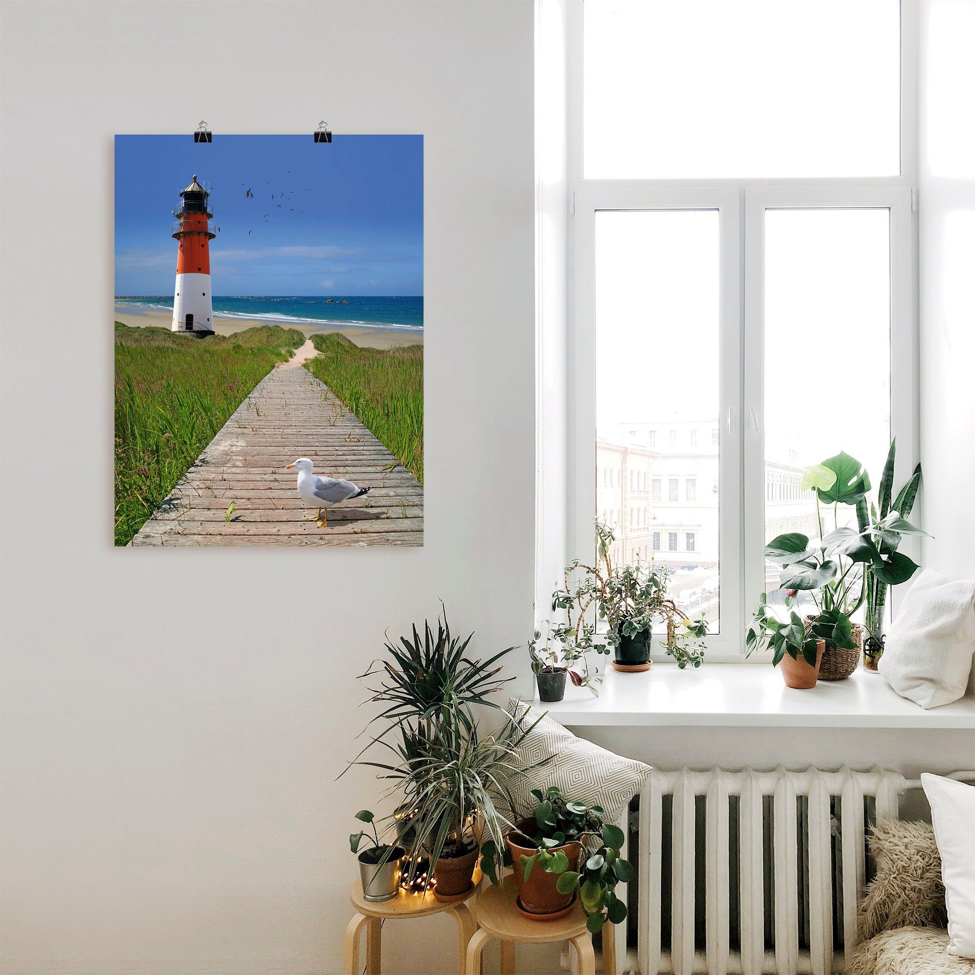 Artland Artprint De weg naar zee als artprint op linnen, poster in verschillende formaten maten
