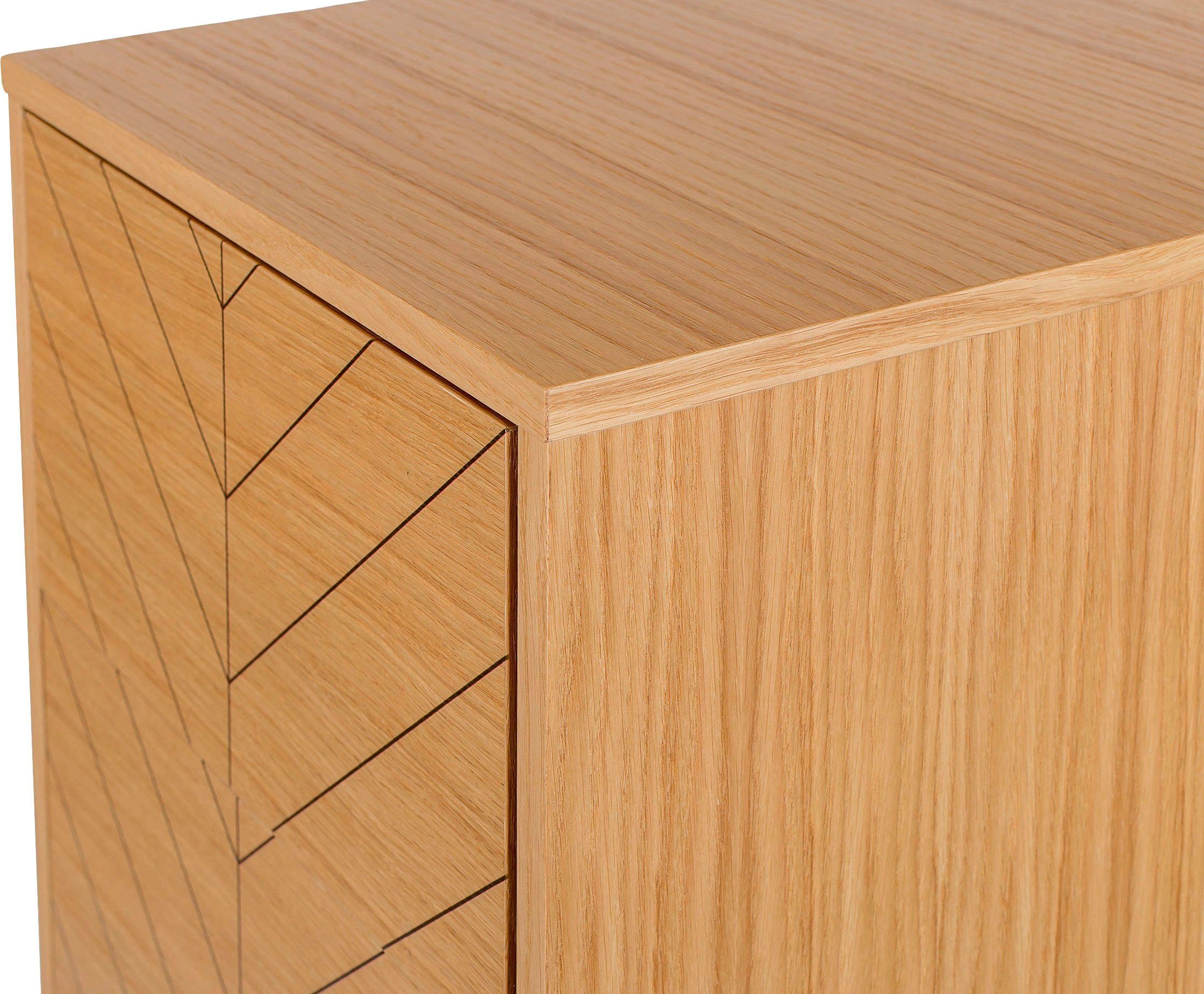 Woodman Hoge kast in scandinavisch design, met bijzondere print