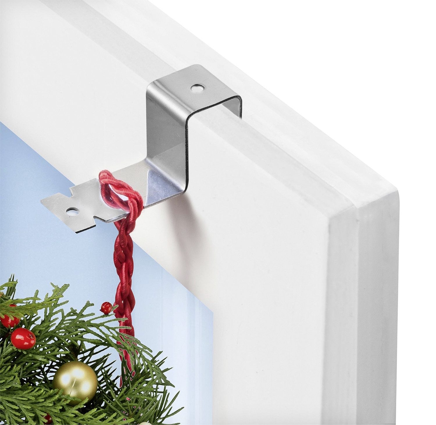 Maximex Raamhaak Set van 8 voor ophangen aan ramen & deuren, voor frames tot 1,8 cm, roestvrij staal (set, 8 stuks)