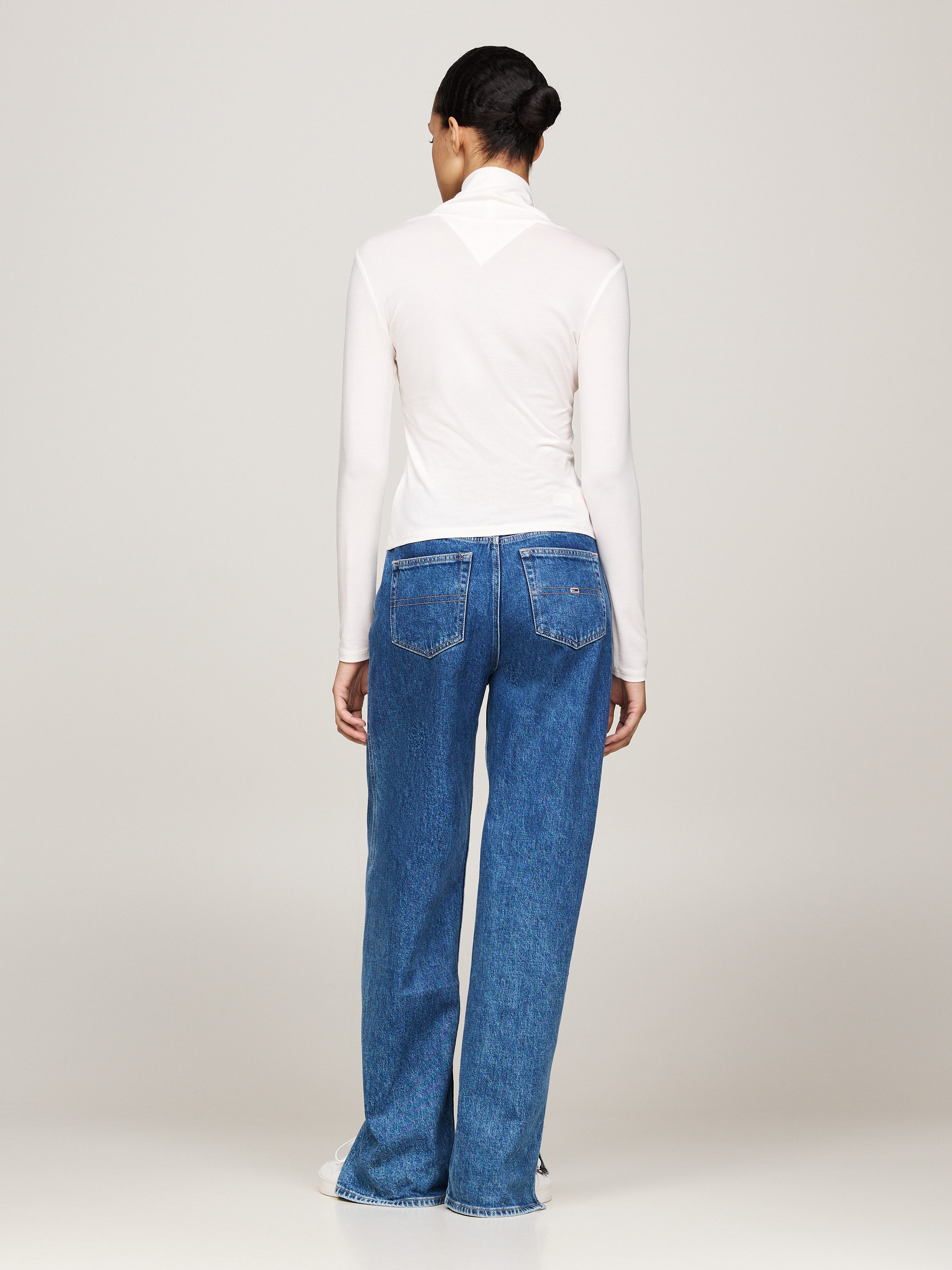 TOMMY JEANS Shirt met lange mouwen TJW SLIM BADGE MOCKNECK