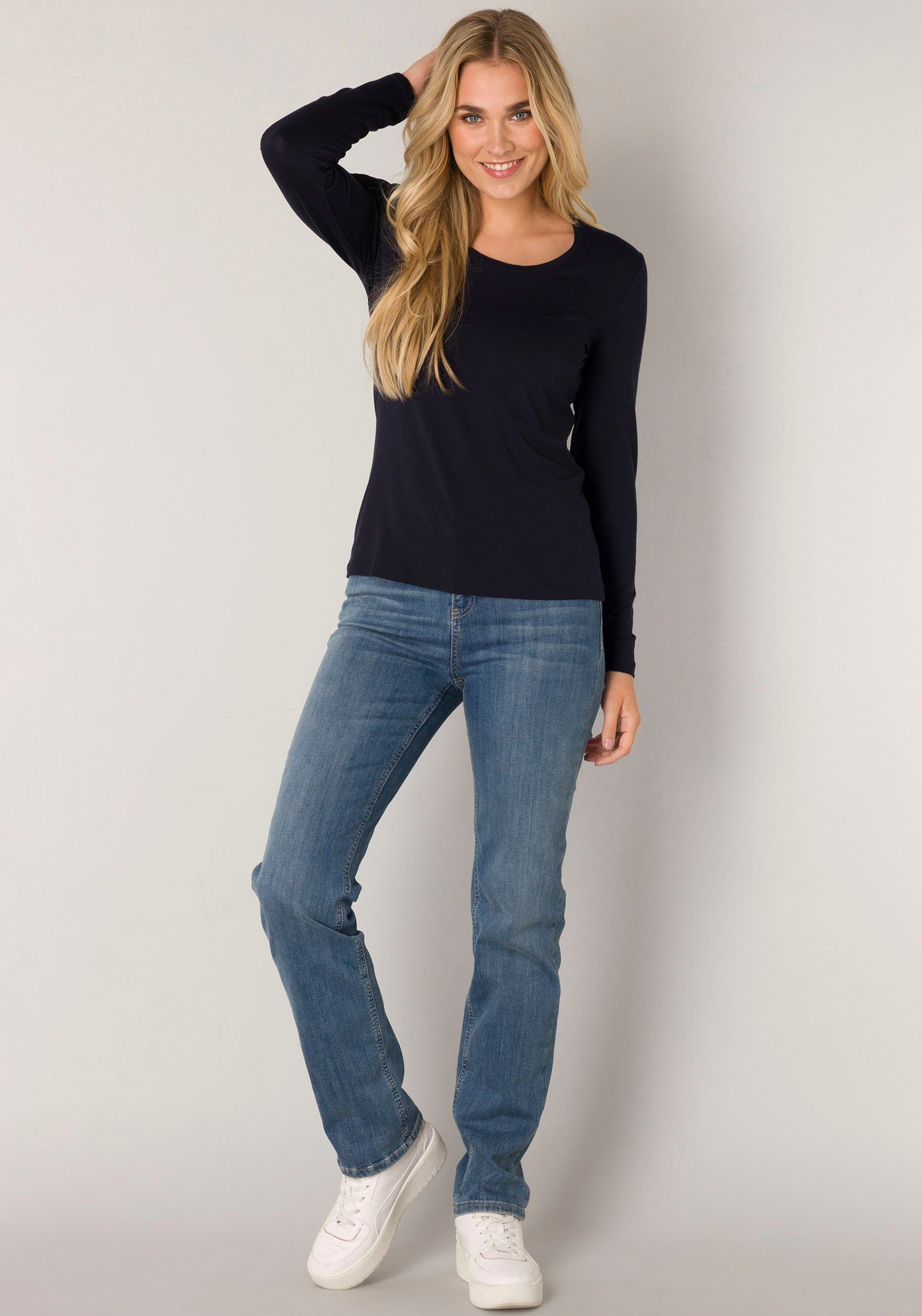Base Level Shirt met lange mouwen met een ronde hals