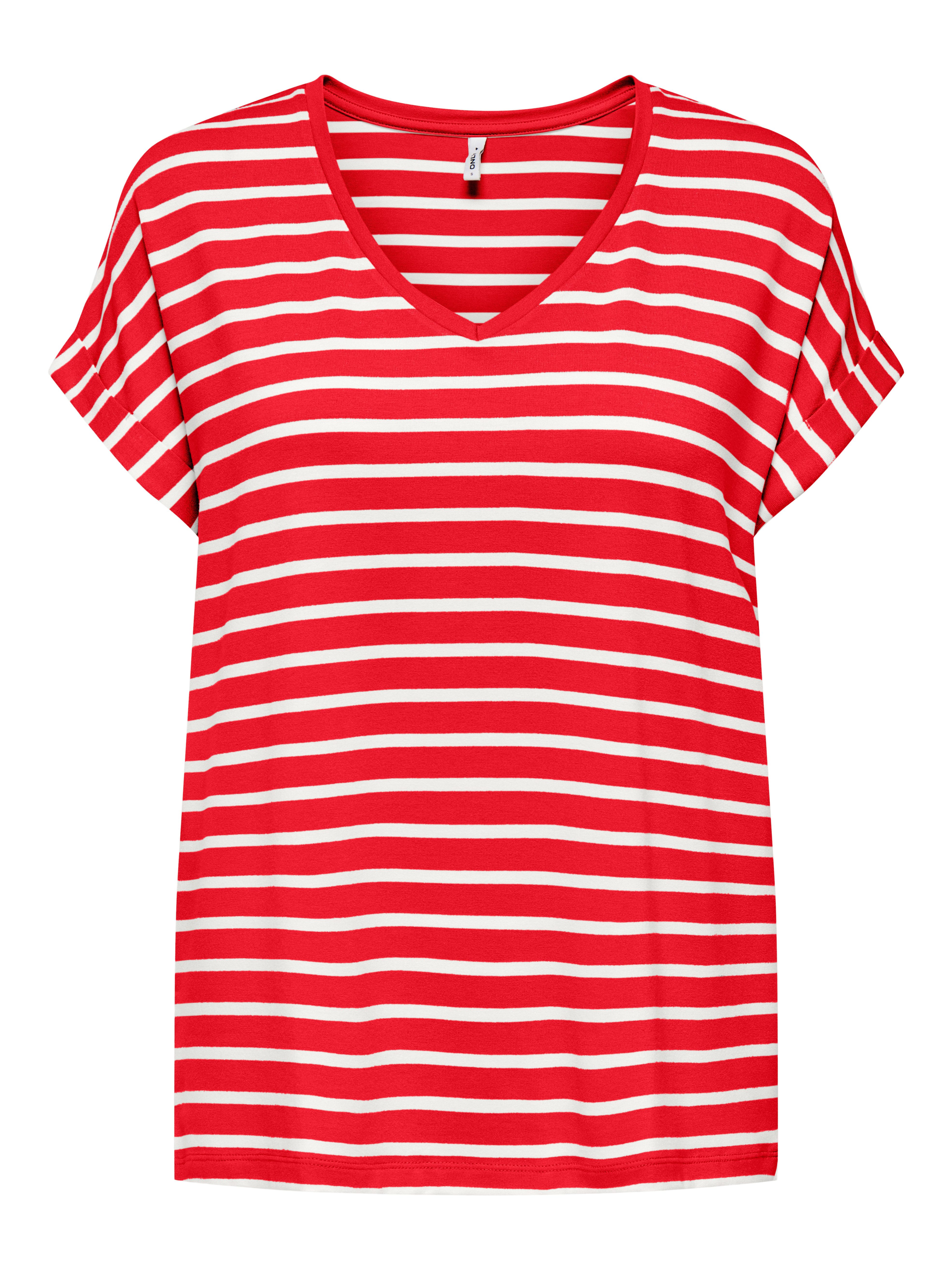 Only Shirt met V-hals ONLMOSTER V-NECK TOP JRS