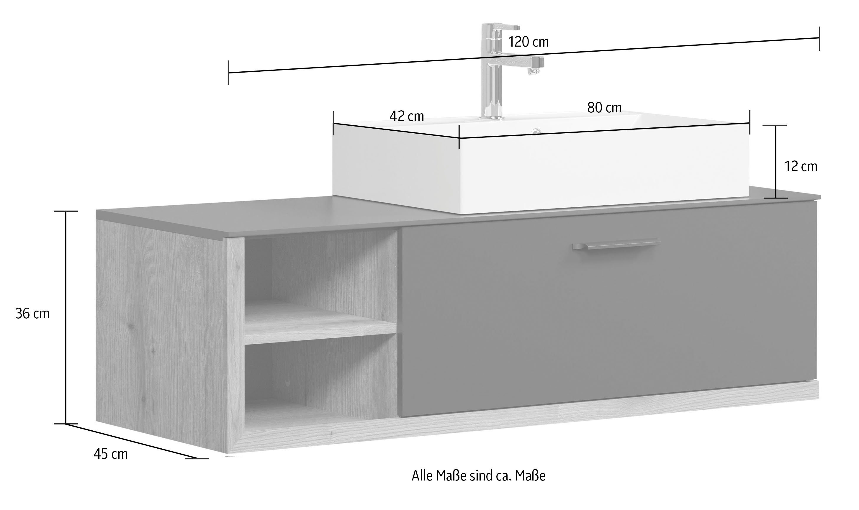 INOSIGN Wastafelonderkast Premont Elegante wastafelonderkast met 60 cm wastafel - softclose