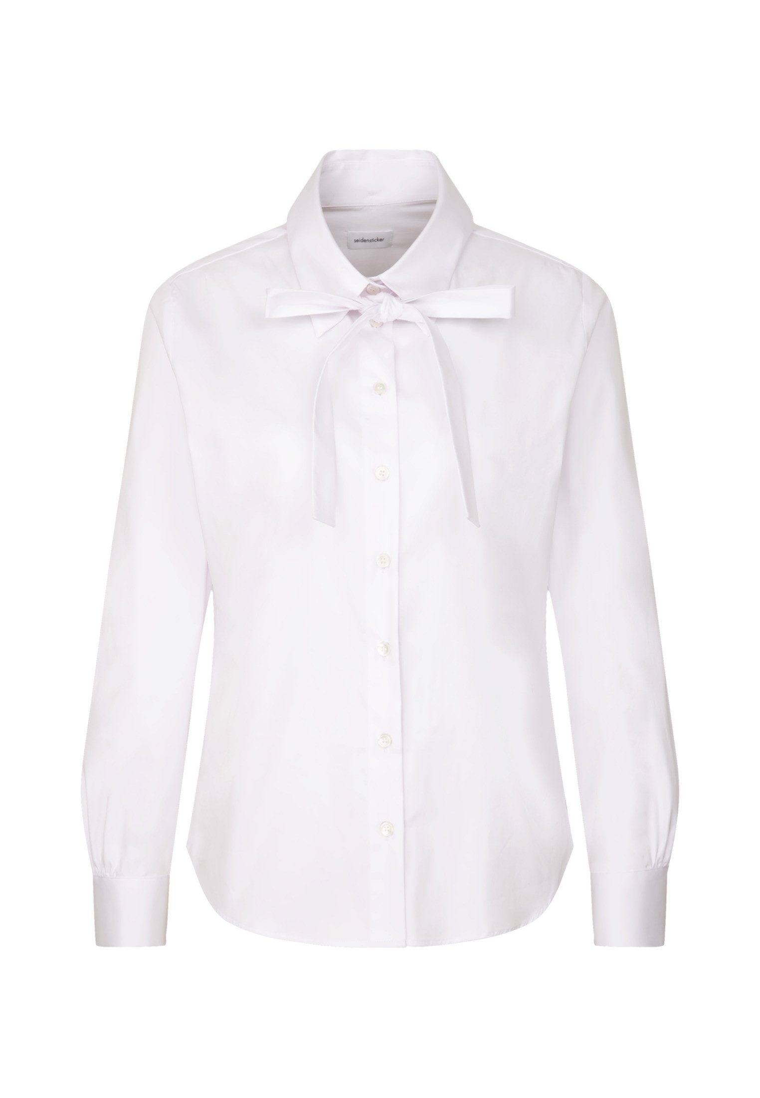 seidensticker Blouse met kraagstrik Zwarte roos Lange mouwen kraag uni