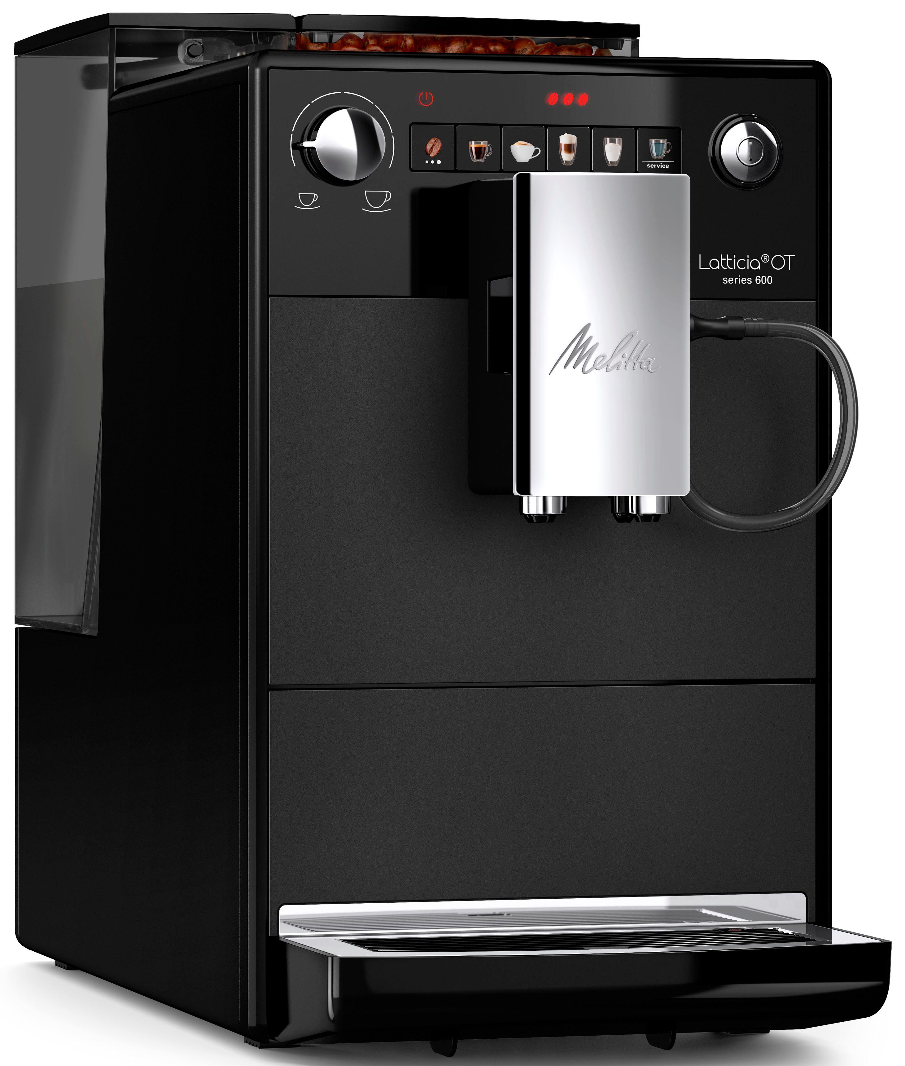 Melitta Volautomatisch koffiezetapparaat Latticia® One Touch F300-100, zwart, compact, maar xl-waterreservoir & xl-bonenreservoir