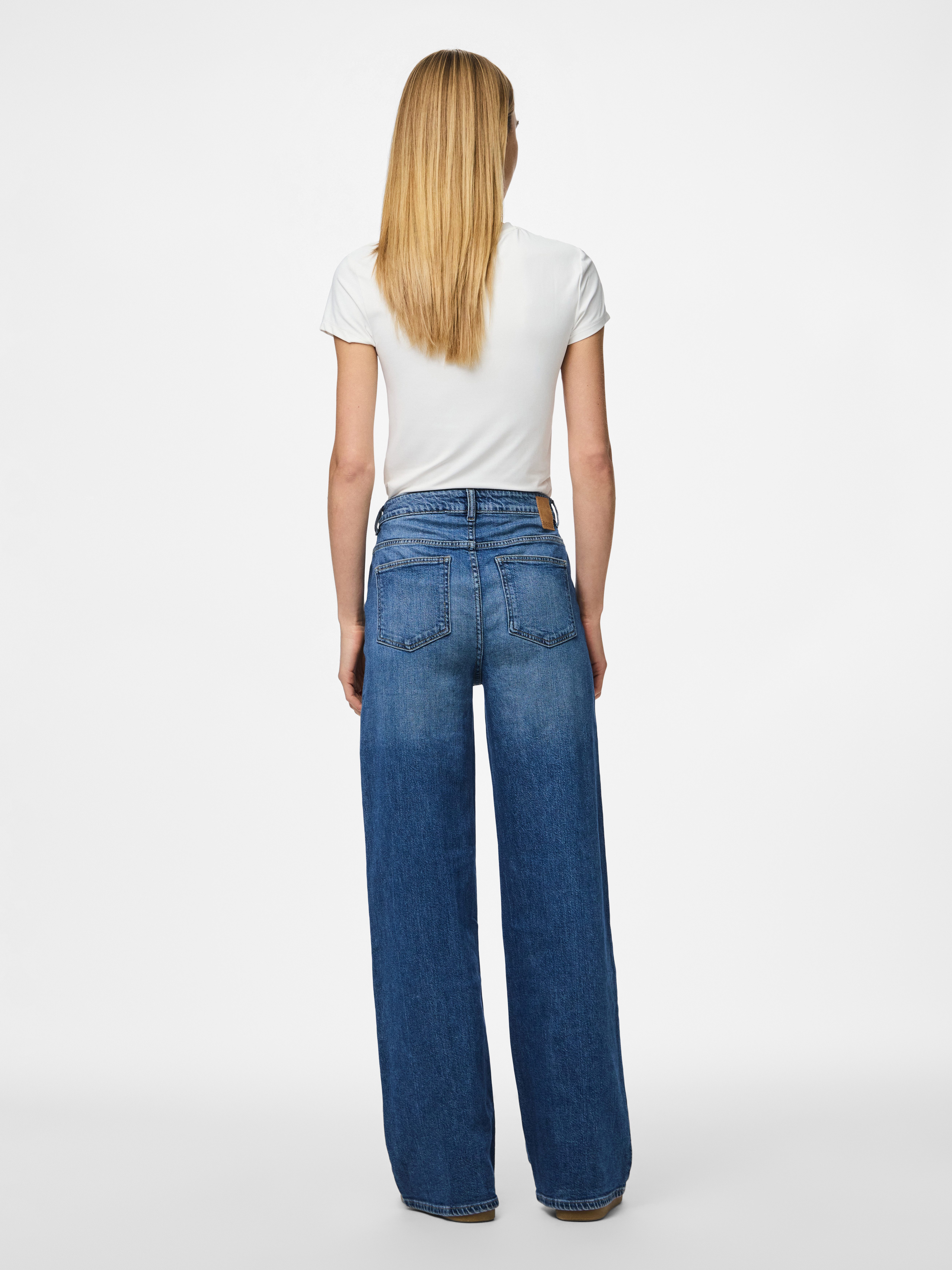 pieces Wijde jeans PCSILKE MW WIDE JEANS MB NOOS BC