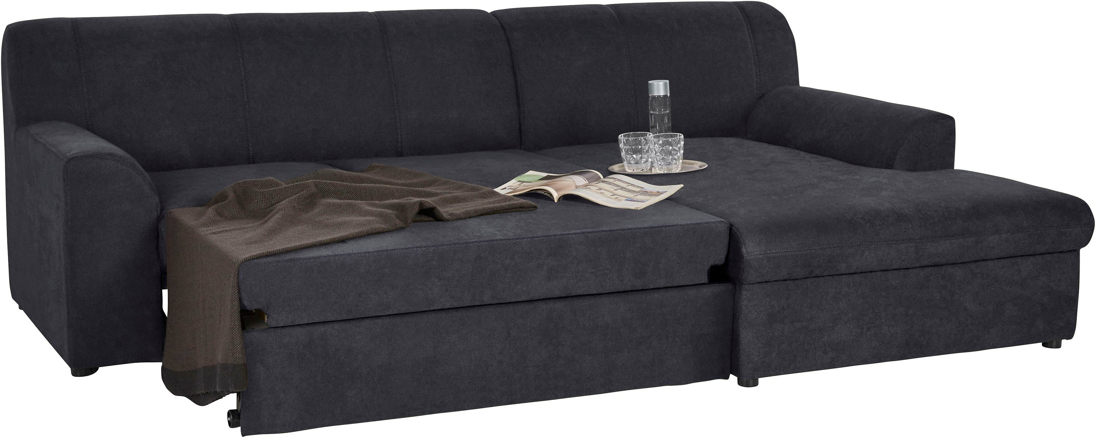DOMO collection Hoekbank Topper, elegant en tijdloos, compacte afmetingen 245/155cm, L-vorm