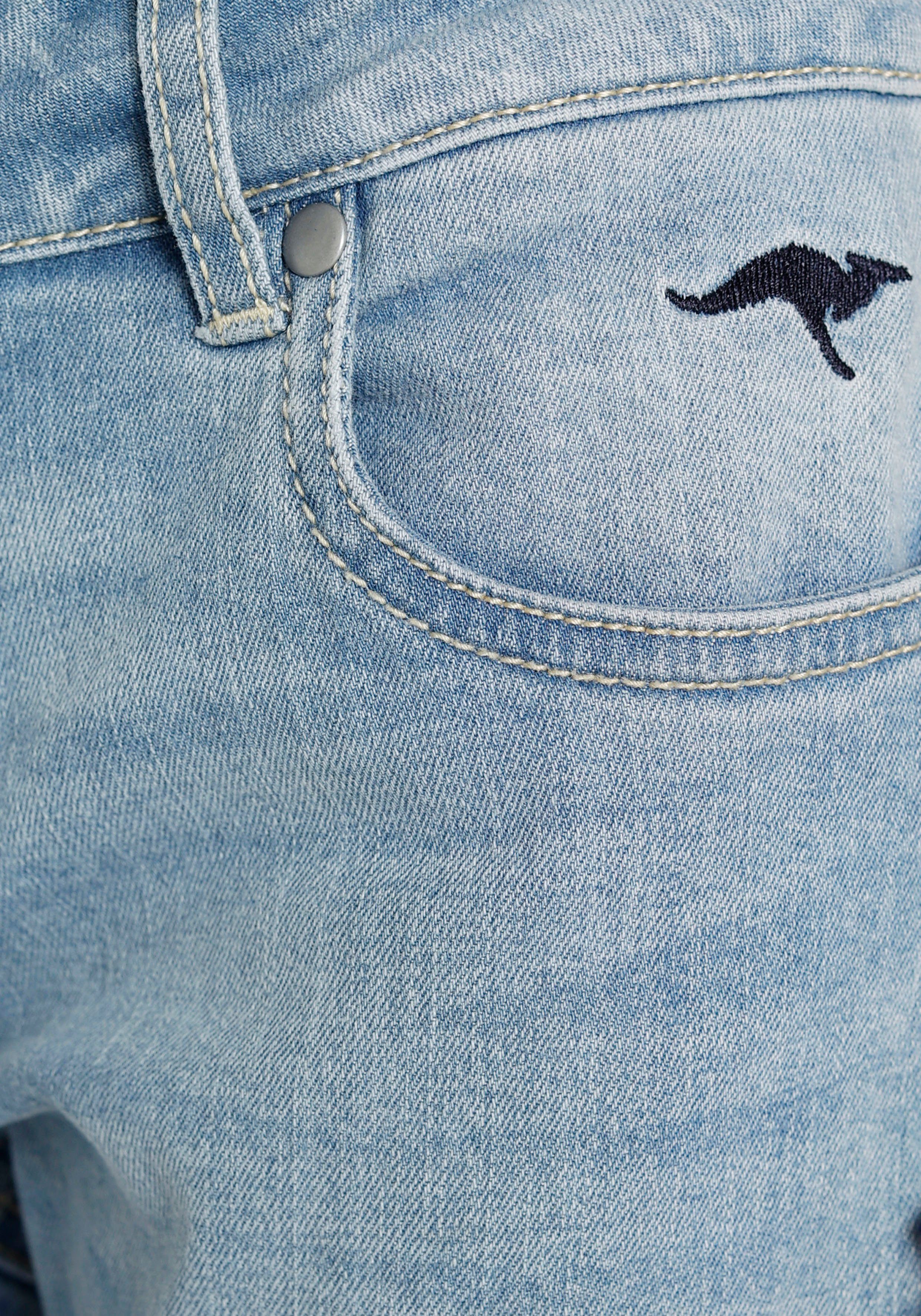 KangaROOS 7/8 jeans Stretch jeans with logo embroidery smalle pasvorm, gesneden rand, lage taille