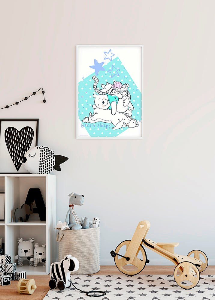 Komar Wanddecoratie Winnie the Pooh Beary Sleepy Wanddecoratie voor de kinderkamer - zonder lijst (1 stuk)