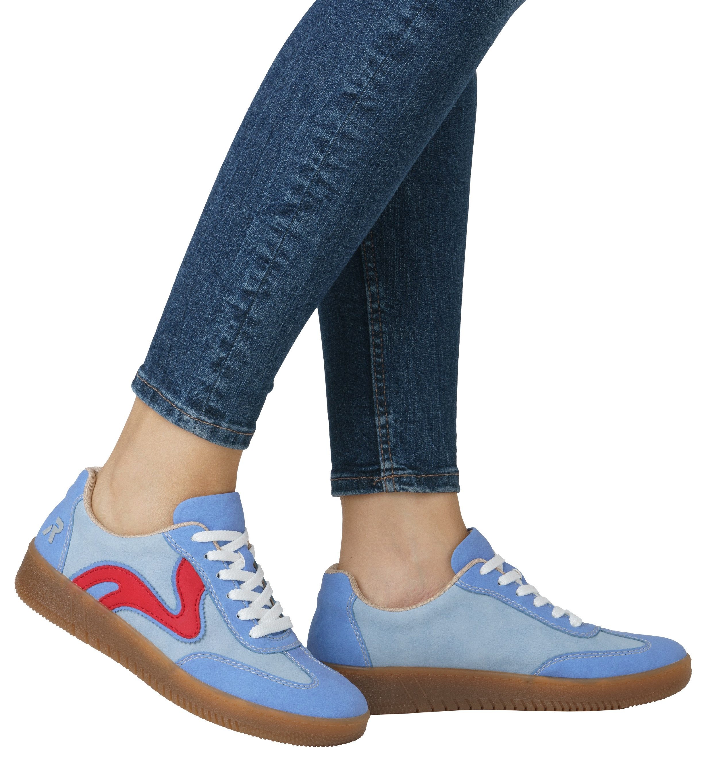RIEKER Sport Plateausneakers vrijetijdsschoen, lage schoen, veterschoen in vegan uitvoering