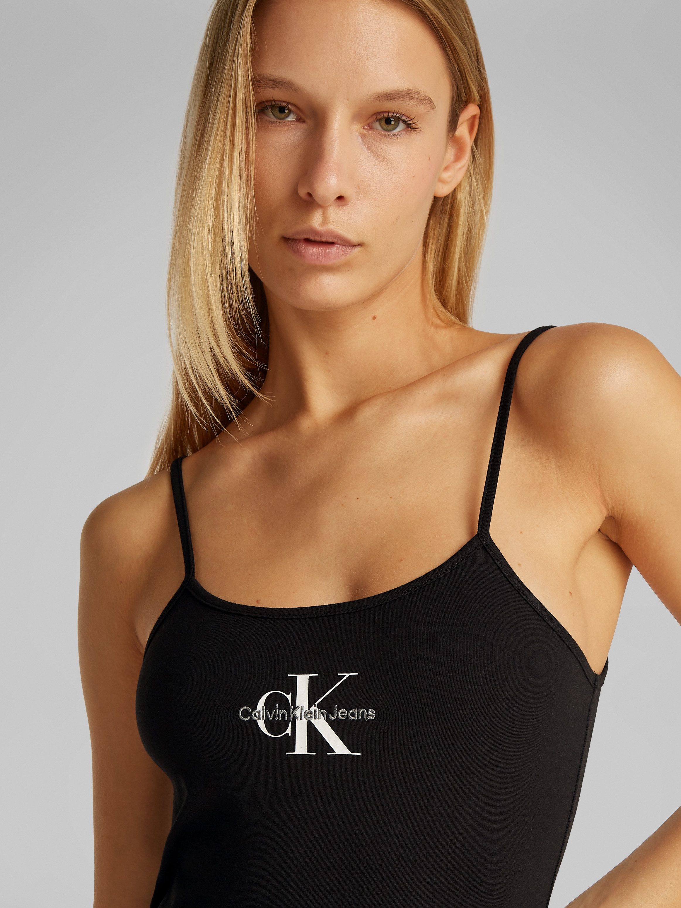 Calvin Klein Jurk met spaghettibandjes MONOLOGO STRAPPY DRESS