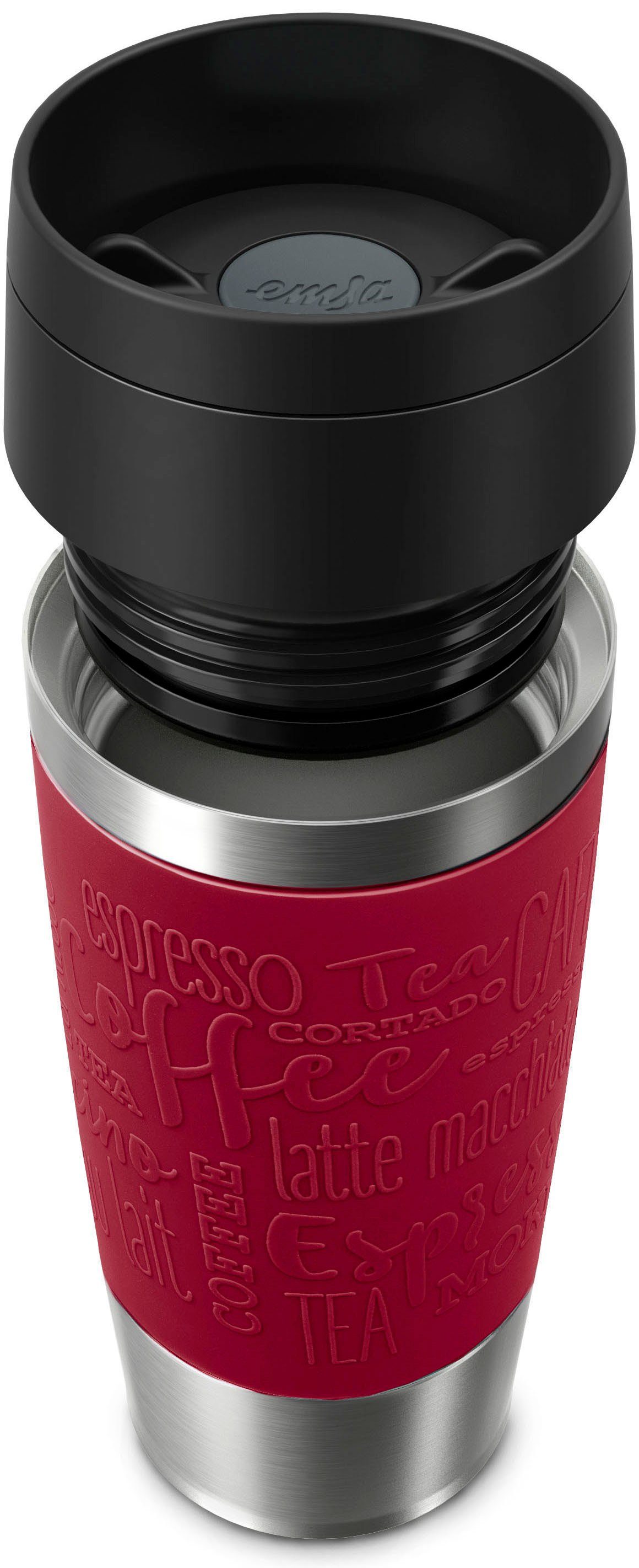 Emsa Thermosbeker Travel Mug Classic, met 360° drinkopening 4u heet, 8u koud - 360 ml / 6u heet, 12u koud - 500 ml, 100% dicht
