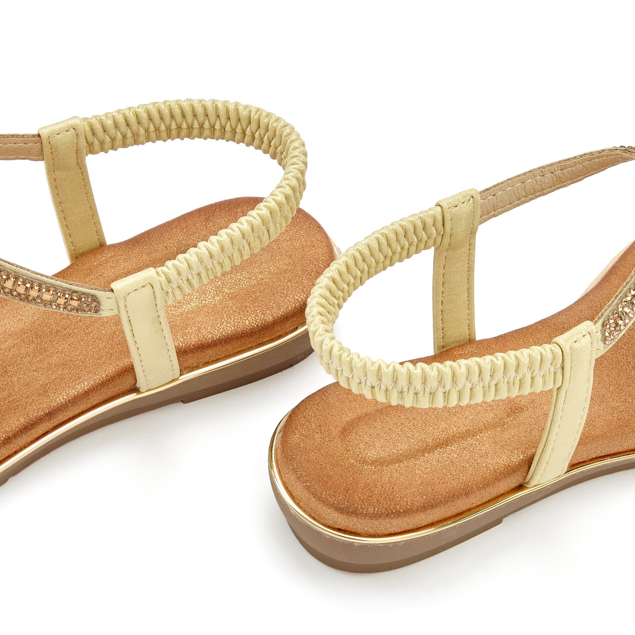 Vivance Sandalen Sandalet, Zomerschoen met glinsterende versieringen en elastische bandjes