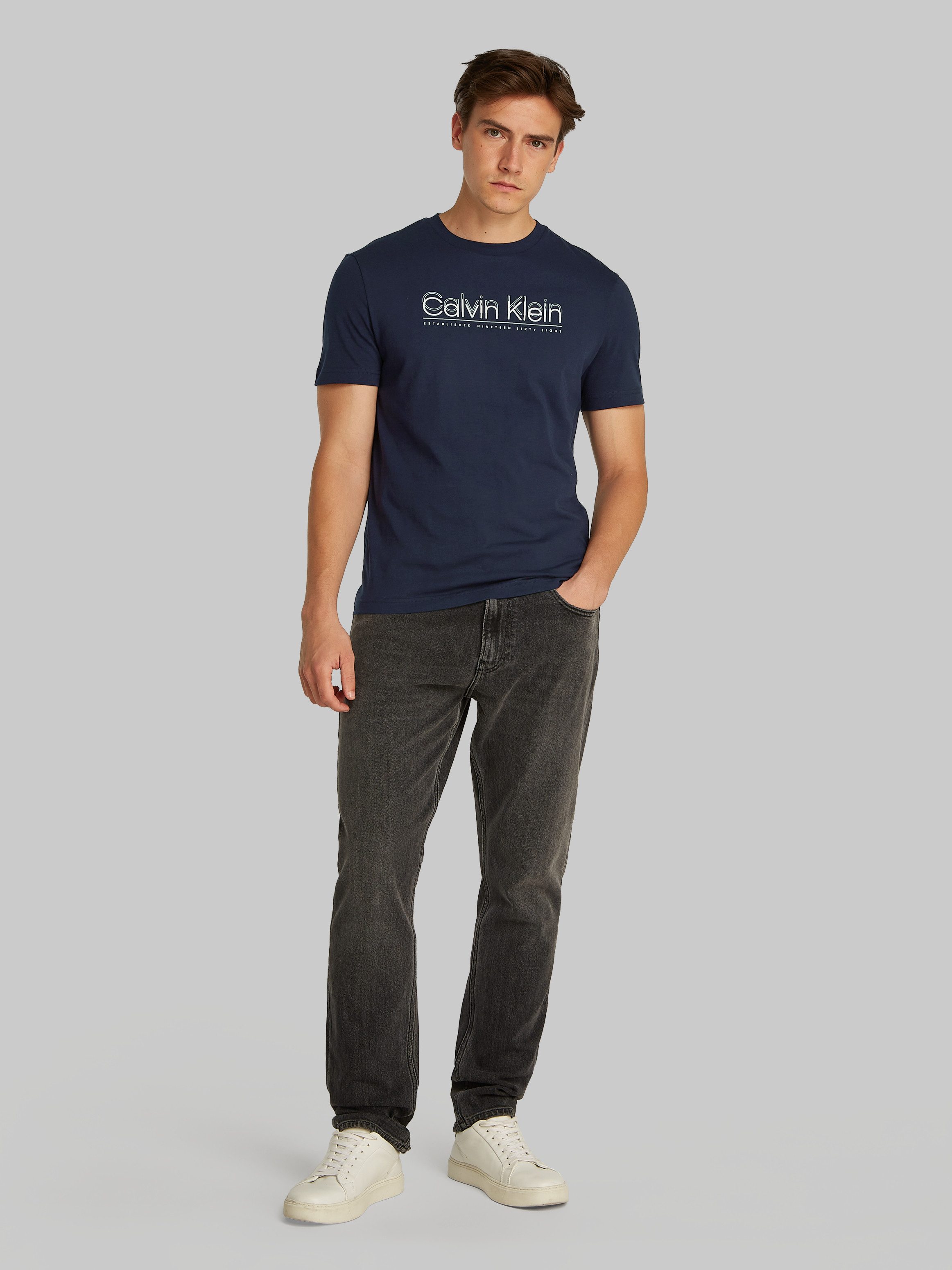 Calvin Klein T-shirt CP-DOUBLE LOGO T-SHIRT met groot logo-opschrift