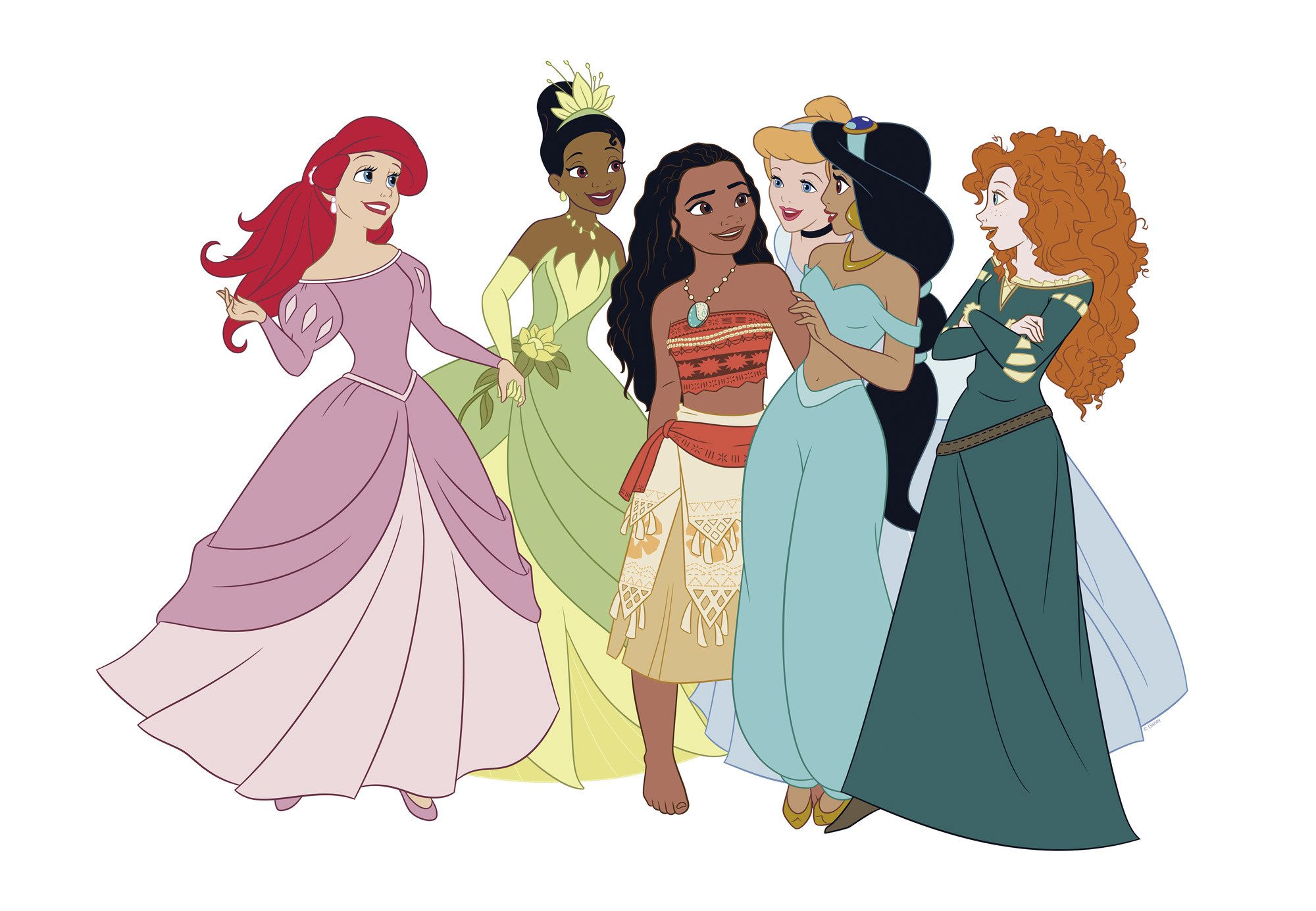 Komar Artprint op linnen Disney Princesses Together 60 x 60 cm (breedte x hoogte) - kinderkamer, decoratie (1 stuk)