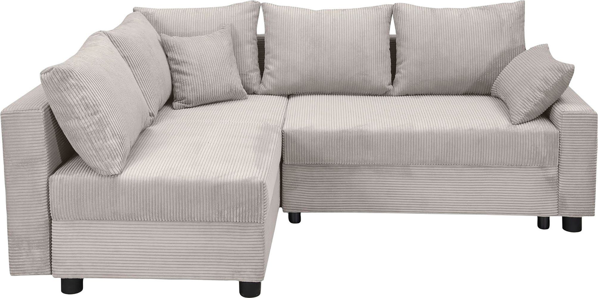 COLLECTION AB Hoekbank Parma L-vorm met slaapfunctie en bedlade, inclusief kussens, bonell-federkern