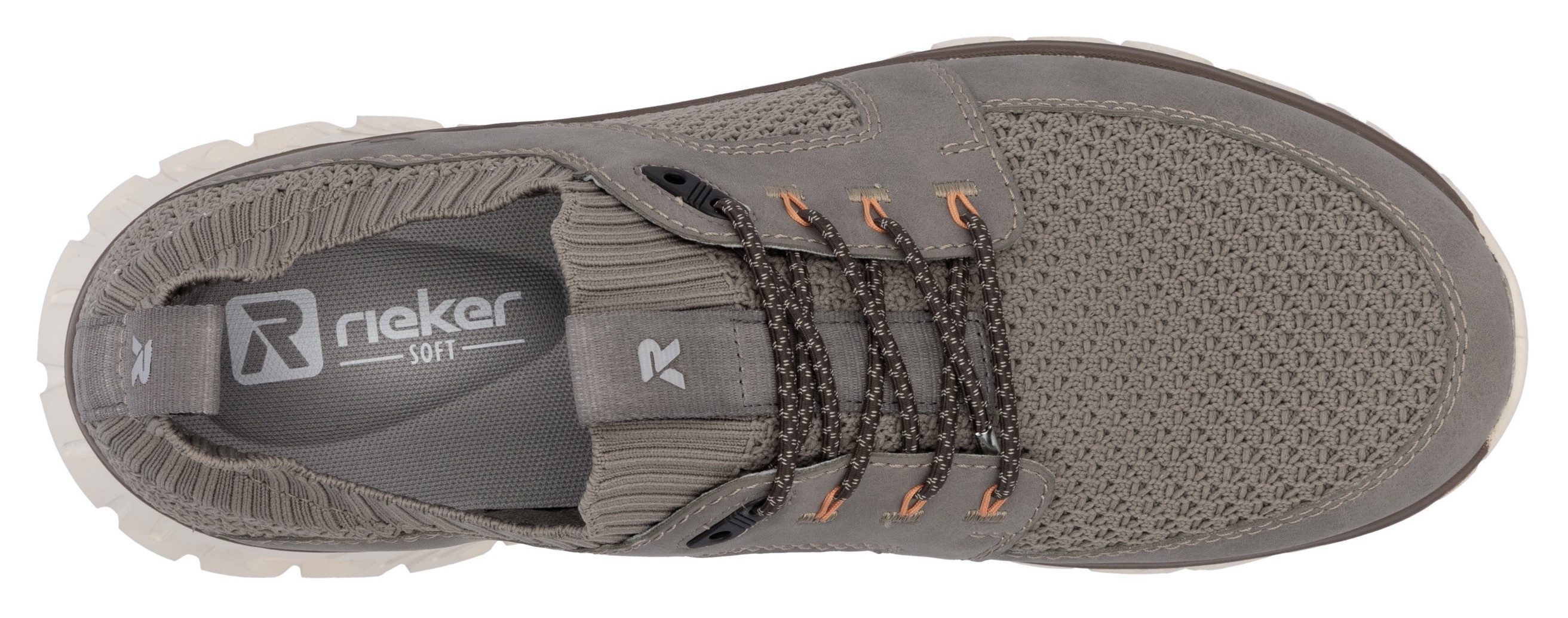 RIEKER Sport Slip-on sneakers , lage schoen, vrijetijdsschoen, slipper met modieuze loopzool