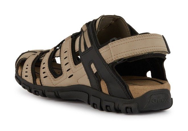 Geox Sandalen UOMO SANDAL STRADA C , zomerschoen, klittenbandschoen, outdoorsandaal, met leren voetbed