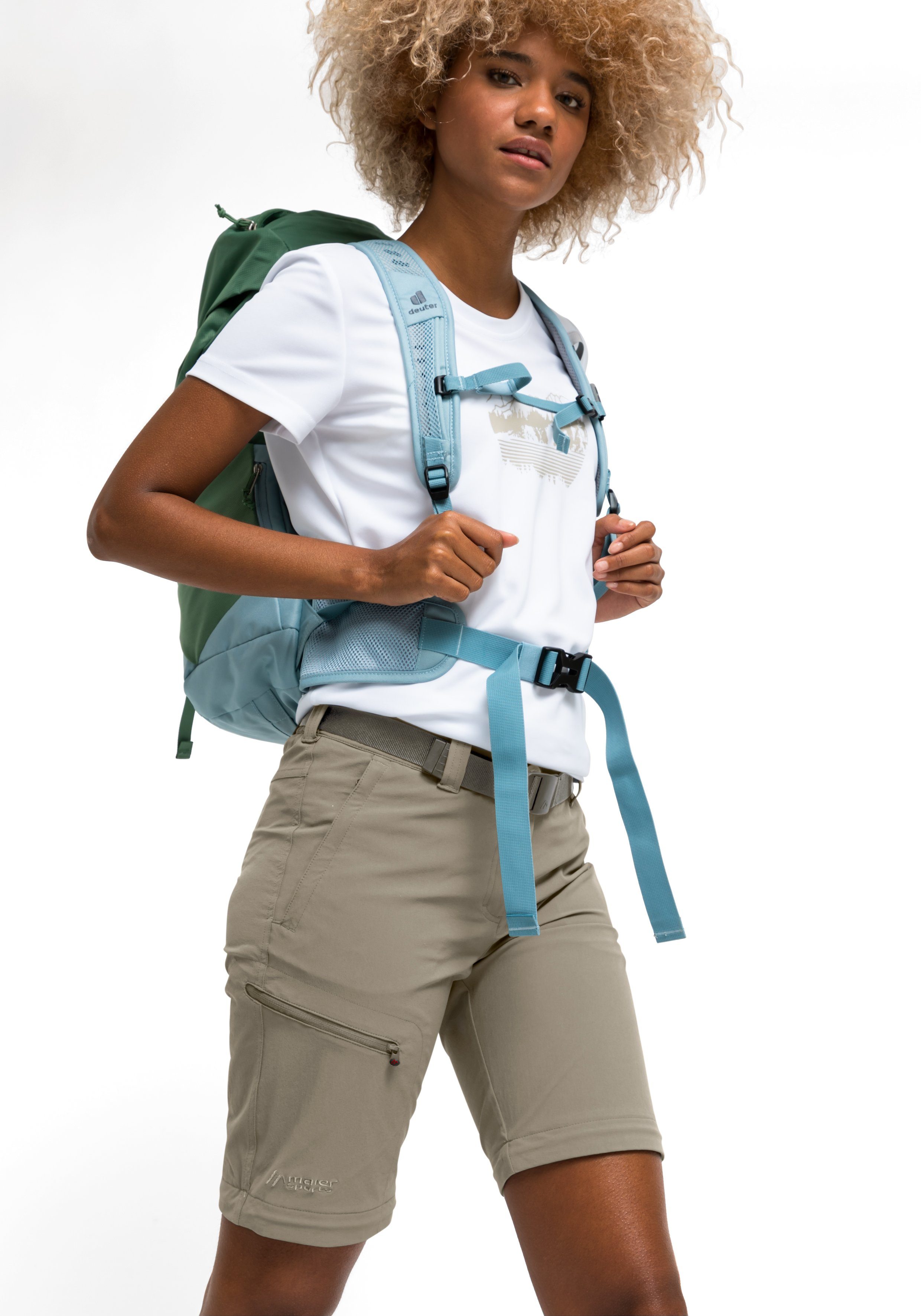 Maier Sports Functionele broek Nata Dames wandelbroek, afritsbare outdoorbroek, 3 zakken, regular fit