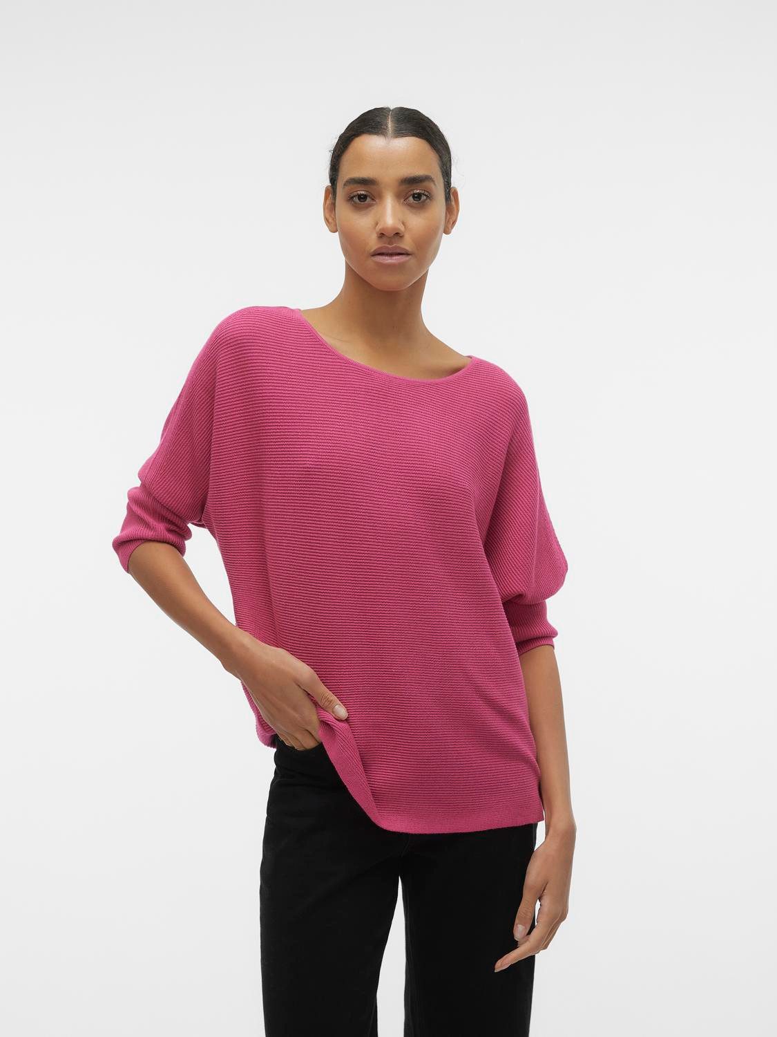 Vero Moda Trui met 3 4-mouwen VMNORA 3 4 BOATNECK BLOUSE NOOS