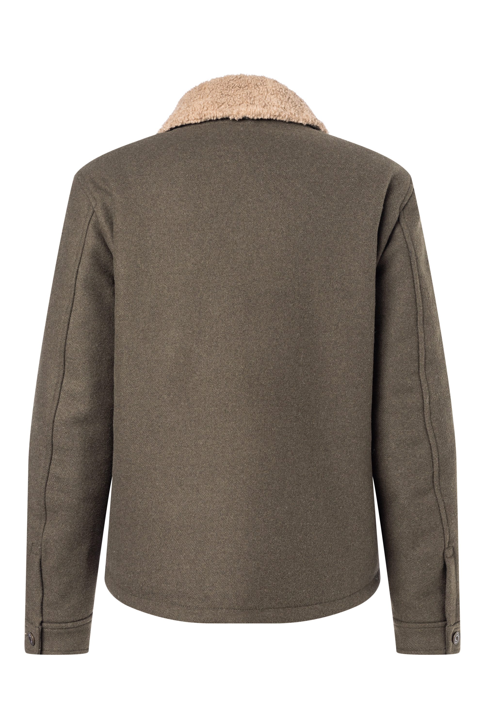 Joop Jeans Wollen jack Julius met imitatiebontkraag
