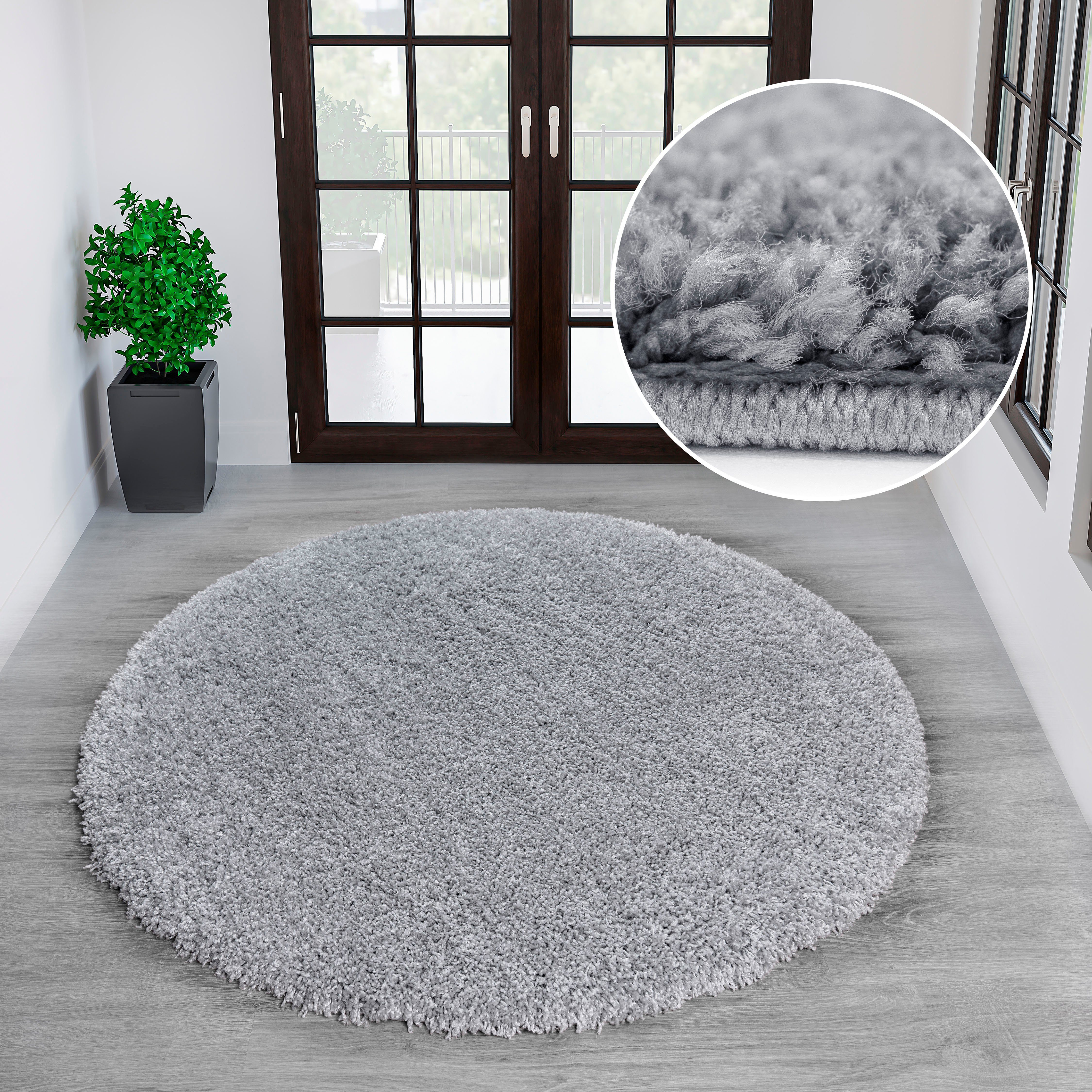 my home Vloerkleed Shaggy 30 Vloerkleed in unikleuren, bijzonder zacht en behaaglijk moderne vloerkleden maat 10 grijs